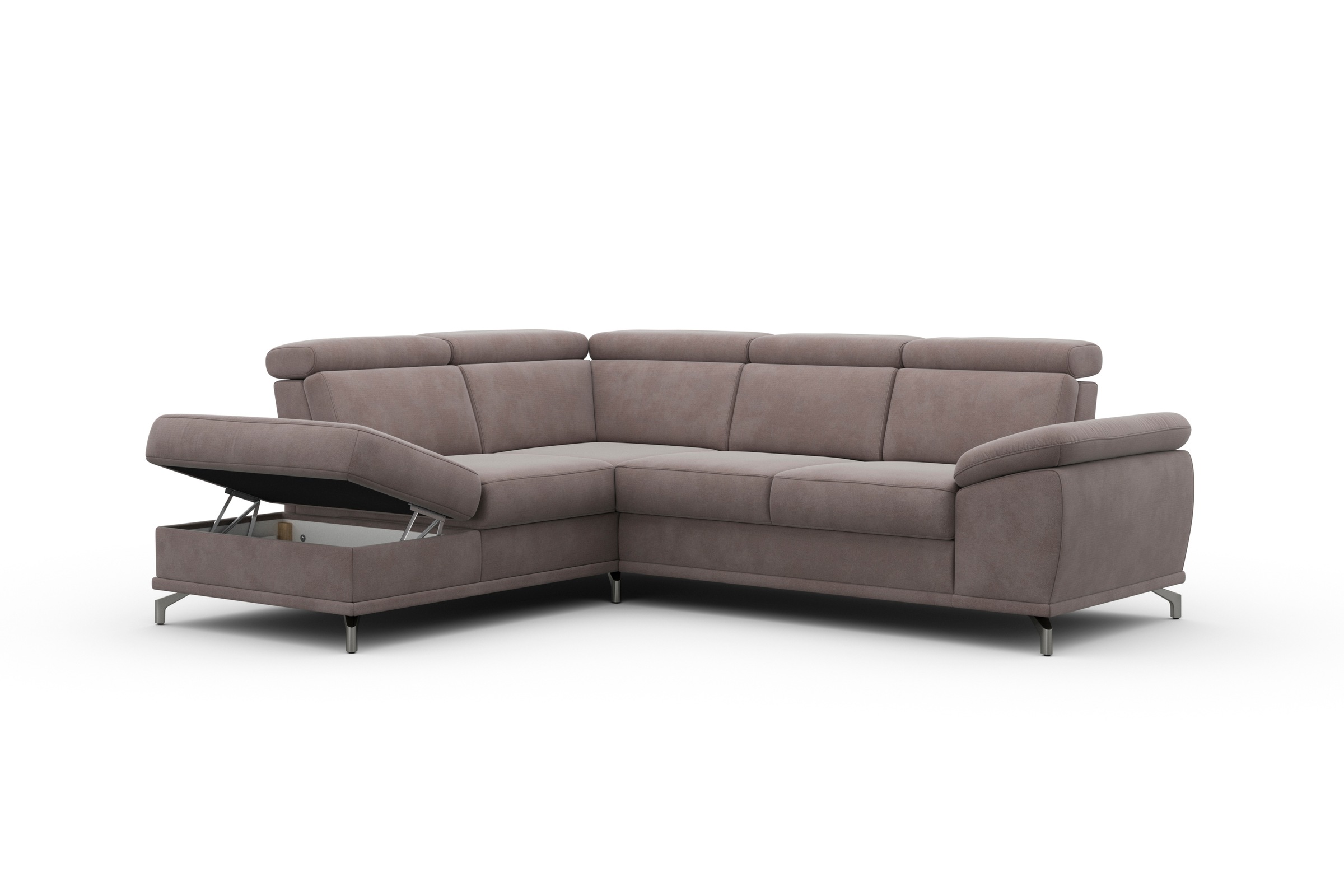 sit&more Ecksofa »Cabrio L-Form«, mit Sitztiefenverstellung und Federkern, 3 Nierenkissen