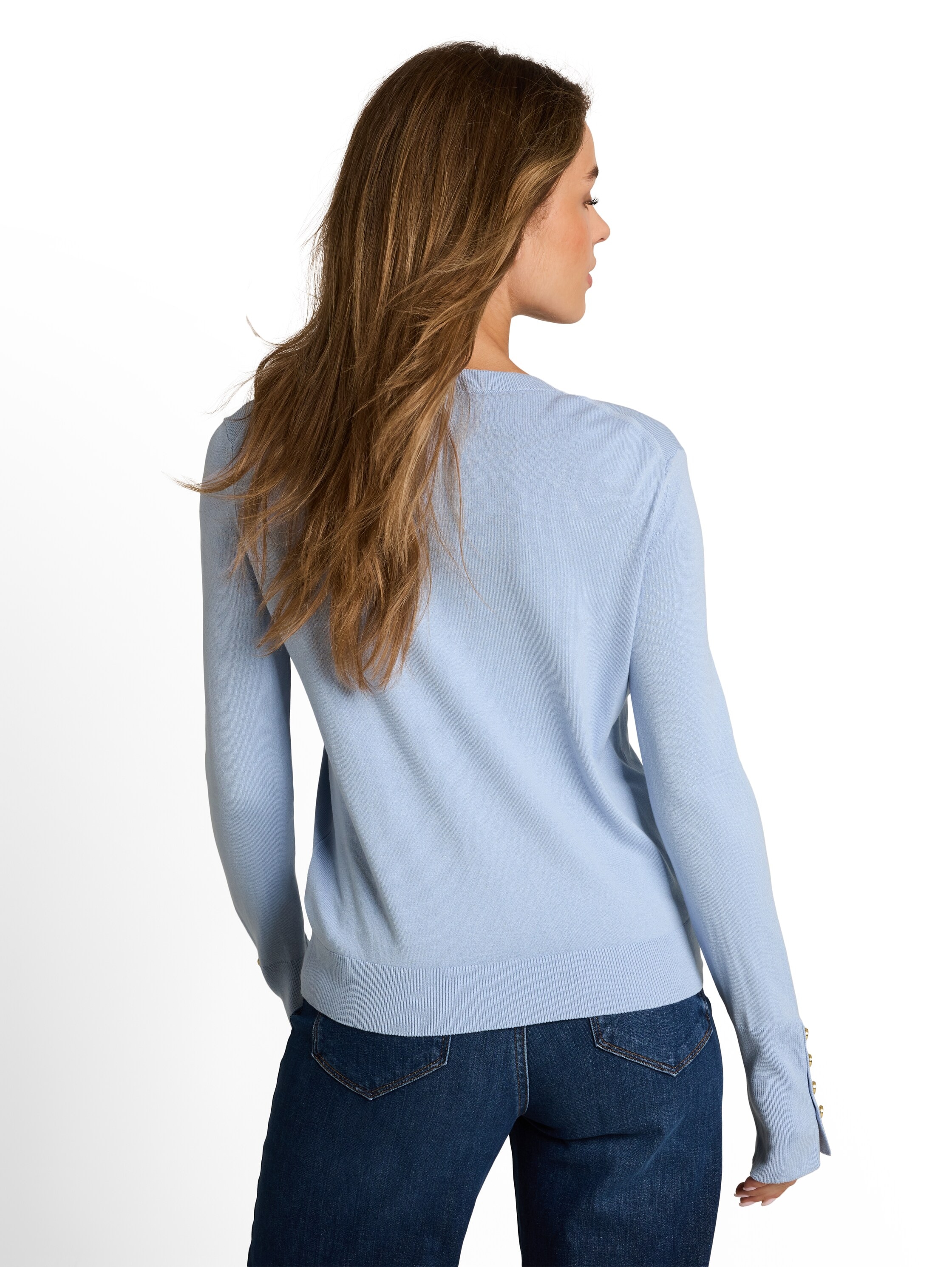 TOM TAILOR Strickpullover »Regular« Dekorative Knopfdetails an den Ärmelbündchen / Viskose