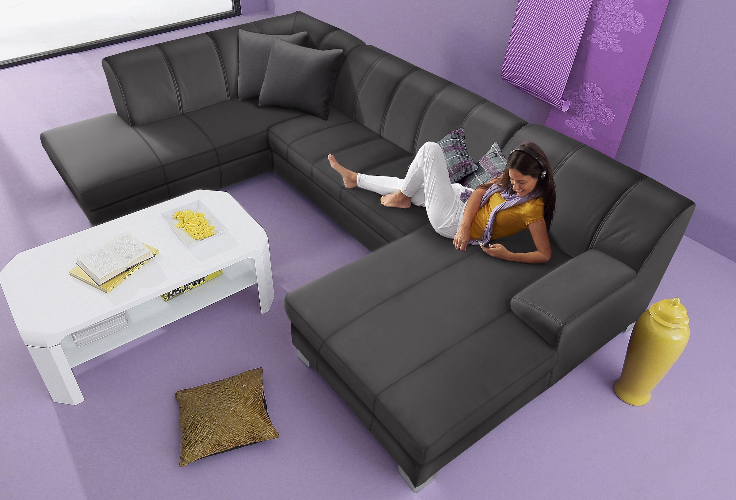 Home affaire Wohnlandschaft "Anzio, modern und gemütlich, niedrige Armlehne günstig online kaufen