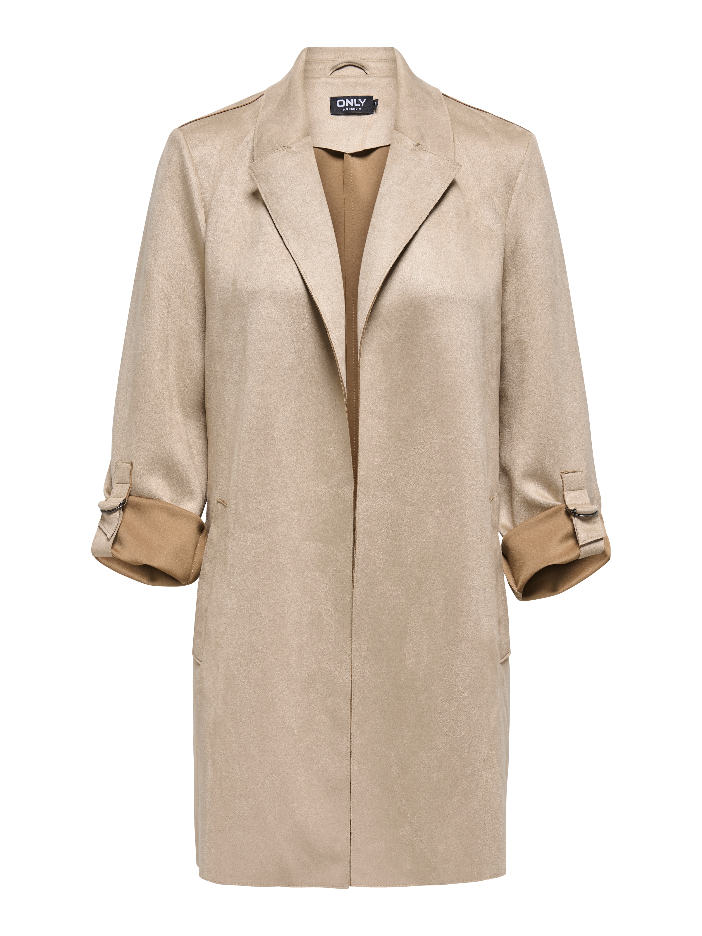ONLY Langjacke »ONLJOLINE FAUX SUEDE COAT LIFE CC OTW«, ohne Kapuze, mit Reverskragen