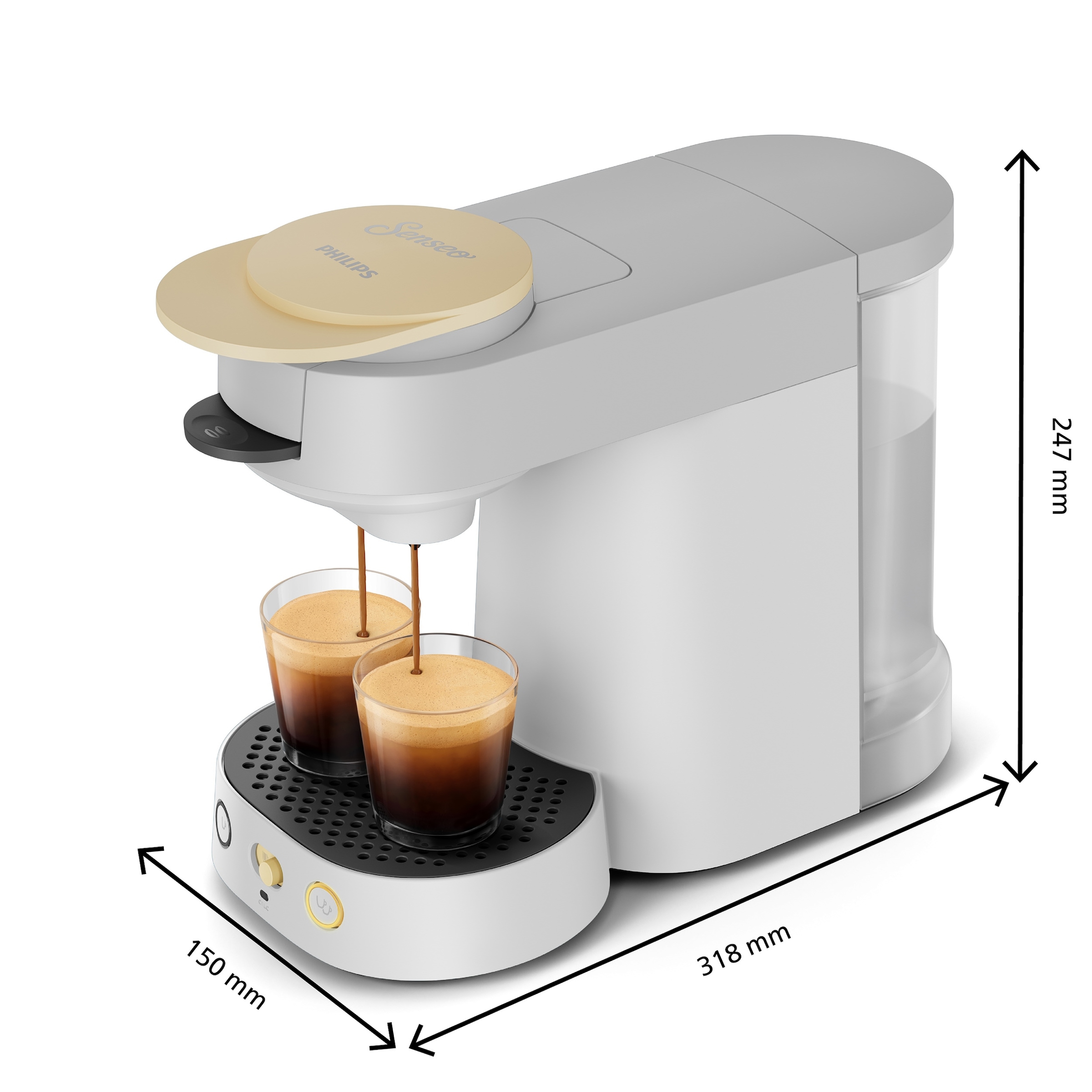 Philips Kaffeepadmaschine »Vibe CSA225/50, mit zwei Kaffee-Einstellungen« kompakt; mit Memory-Funktion u. 0,9-Liter herausnehmbarem Wassertank