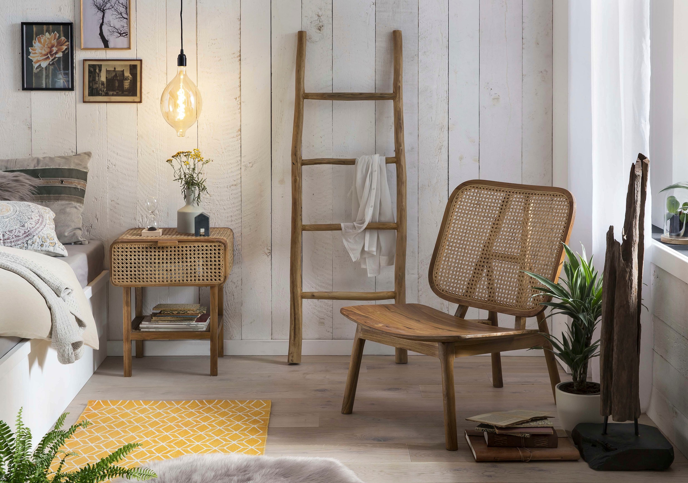 SIT Rattanstuhl, mit Wiener Geflecht, moderner Lounge chair für alle Räume geeignet