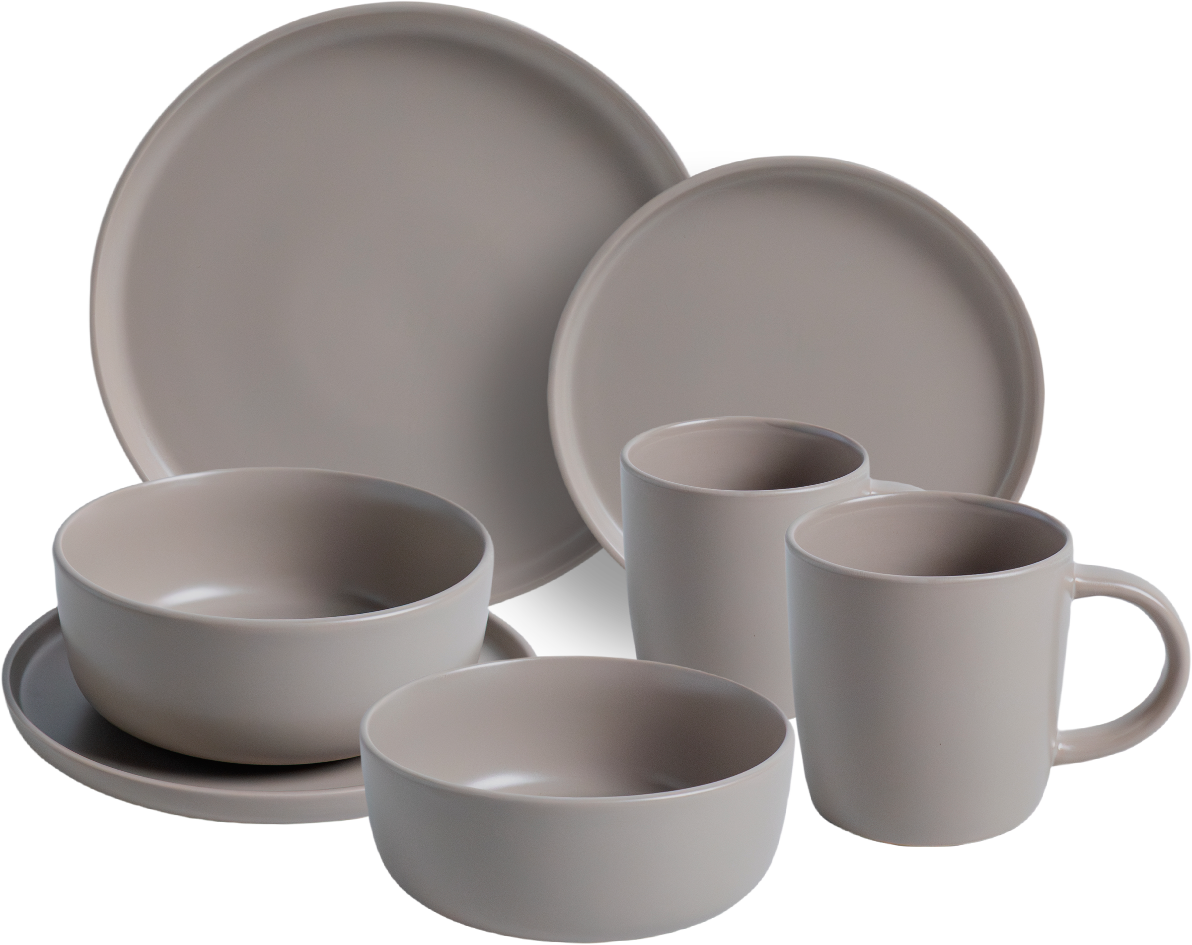 van Well Kombiservice "Geschirr-Set Grigio, 16-teilig" rund, taupe, spülmas günstig online kaufen