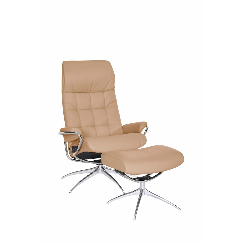 Stressless® Relaxsessel »London«, (Set, Relaxsessel mit Hocker), mit Hocker, High Back, mit Star Base, Gestell Chrom