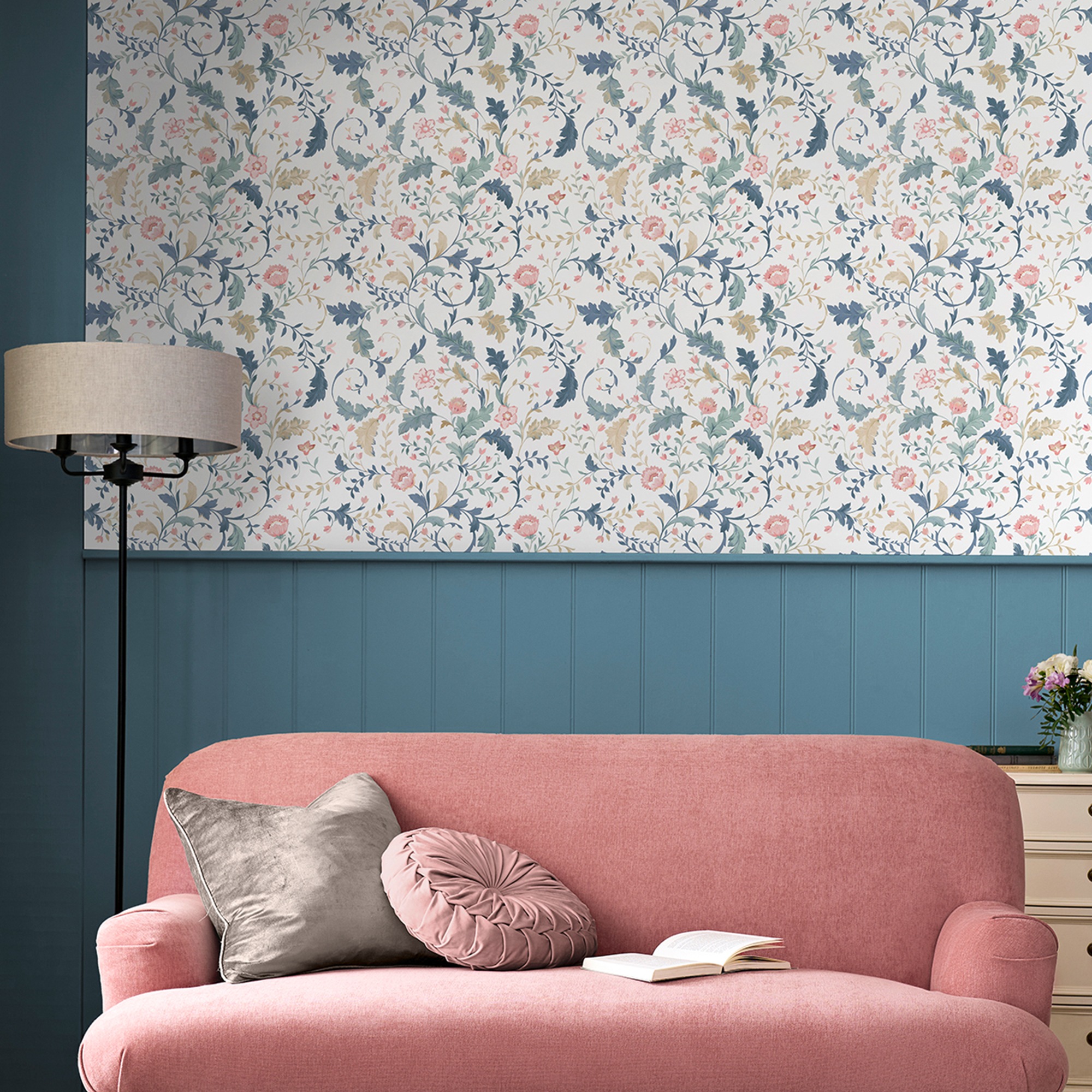 LAURA ASHLEY Vliestapete "LITTON" floral glatt Design Tapeten