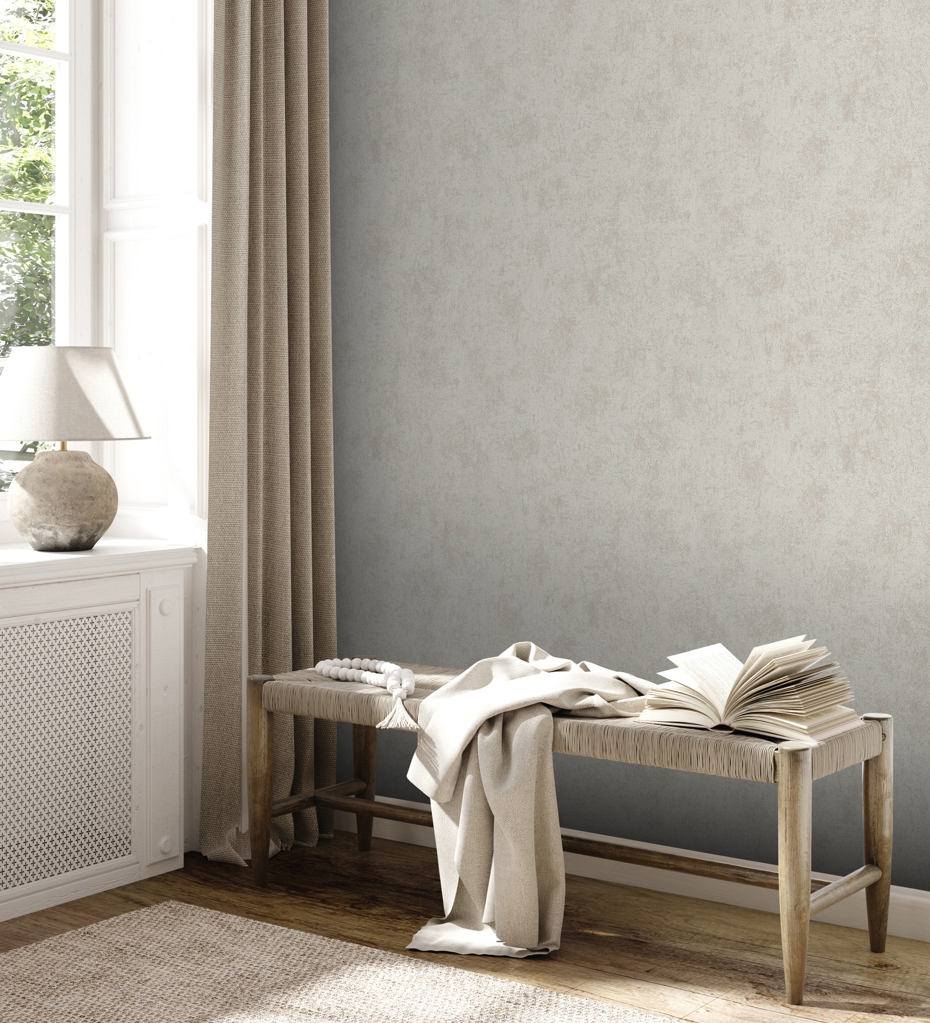 A.S. Création Vliestapete »Tapete Metallic«, glänzend-abstrakt-organisch, Tapete Putzoptik Glatt Tapeten Wohnzimmer Schlafzimmer Küche Flur Büro
