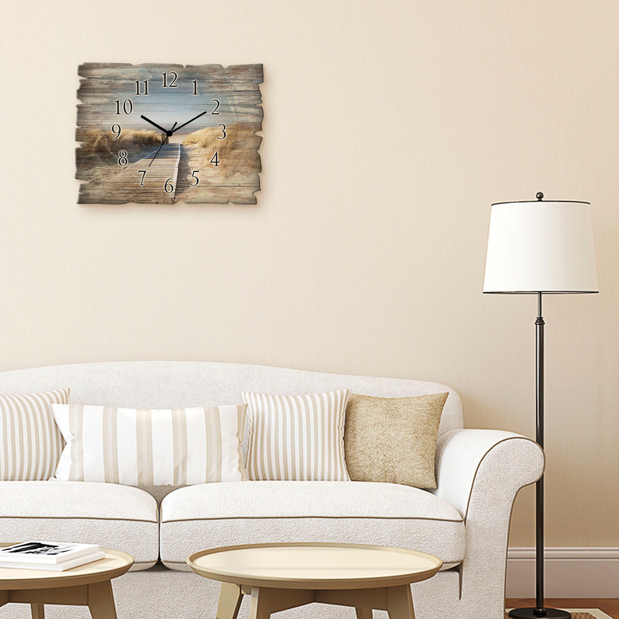 Artland Wanduhr "Nordseestrand auf Langeoog - Steg" wahlweise mit Quarz- od günstig online kaufen