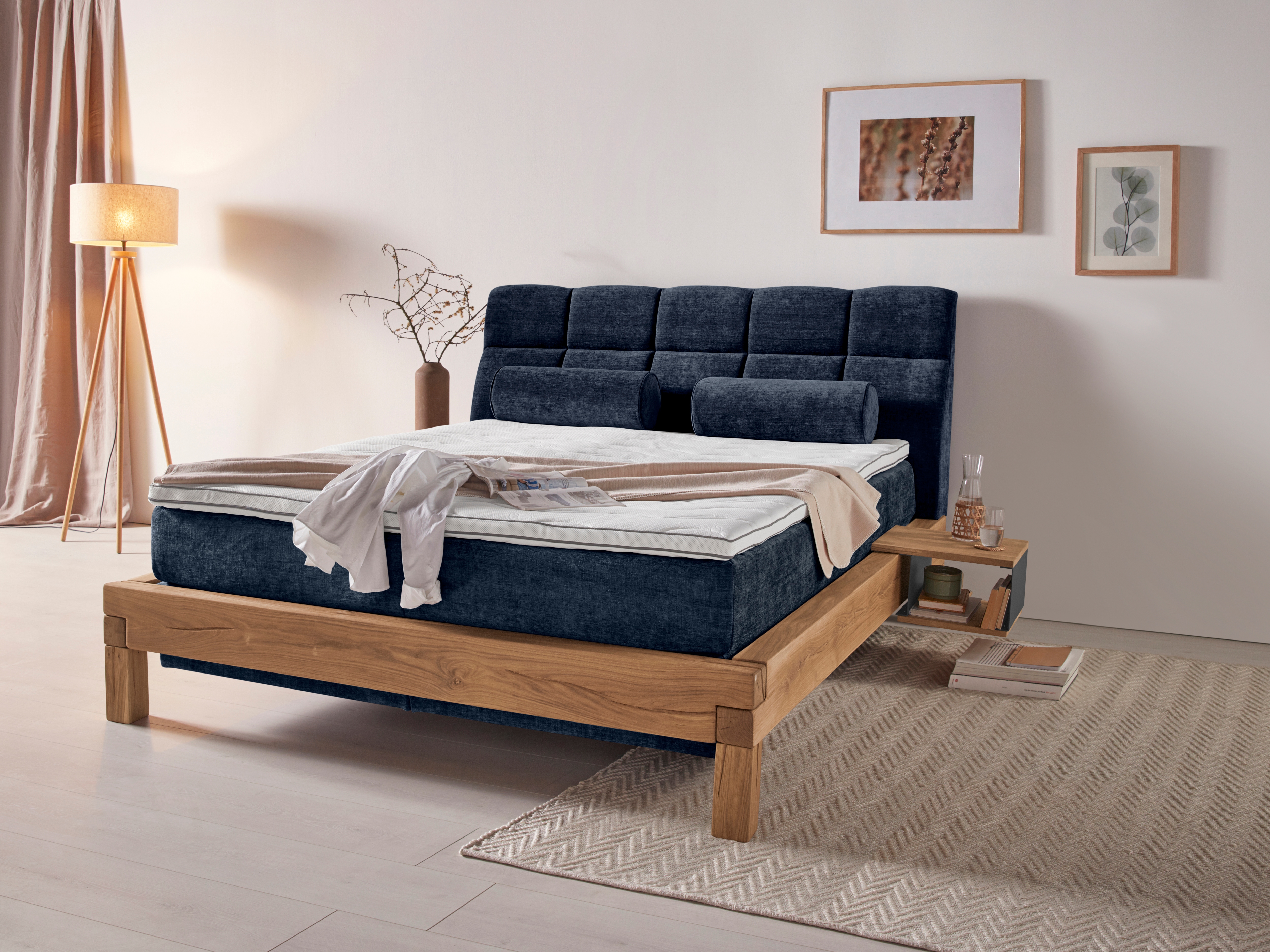 Home affaire Boxspringbett "Villads" Liegefläche: 160/200 cm aus Balkeneiche, Inside-Boxspring-Unterbau