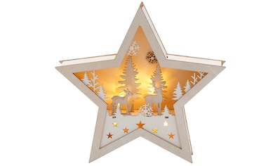 näve LED Stern »Weihnachtsstern, 3er Set Deko-Weihnachtssterne, Weihnachtsdeko  aussen«, 1 flammig-flammig, Leuchtmittelabstand: ca. 10cm, Farbe: braun,  Material: Textil, Eisen kaufen | BAUR