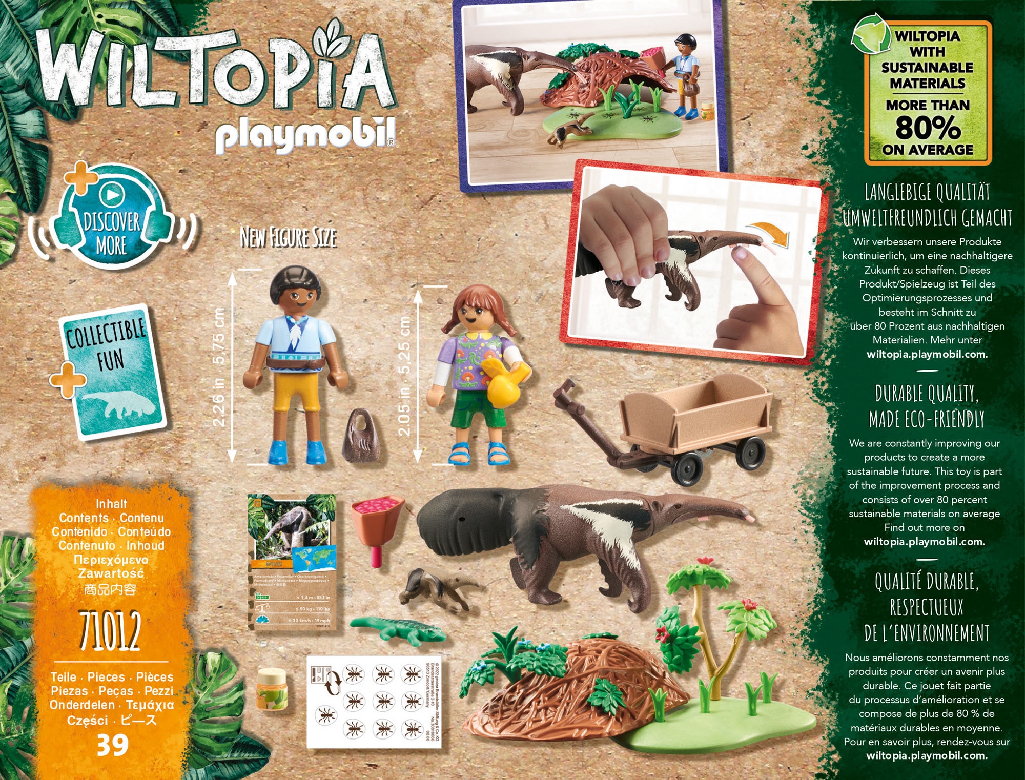 Playmobil® Konstruktions-Spielset »Wiltopia - Ameisenbärpflege (71012), Wiltopia«, (39 St.), teilweise aus recyceltem Material; Made in Germany