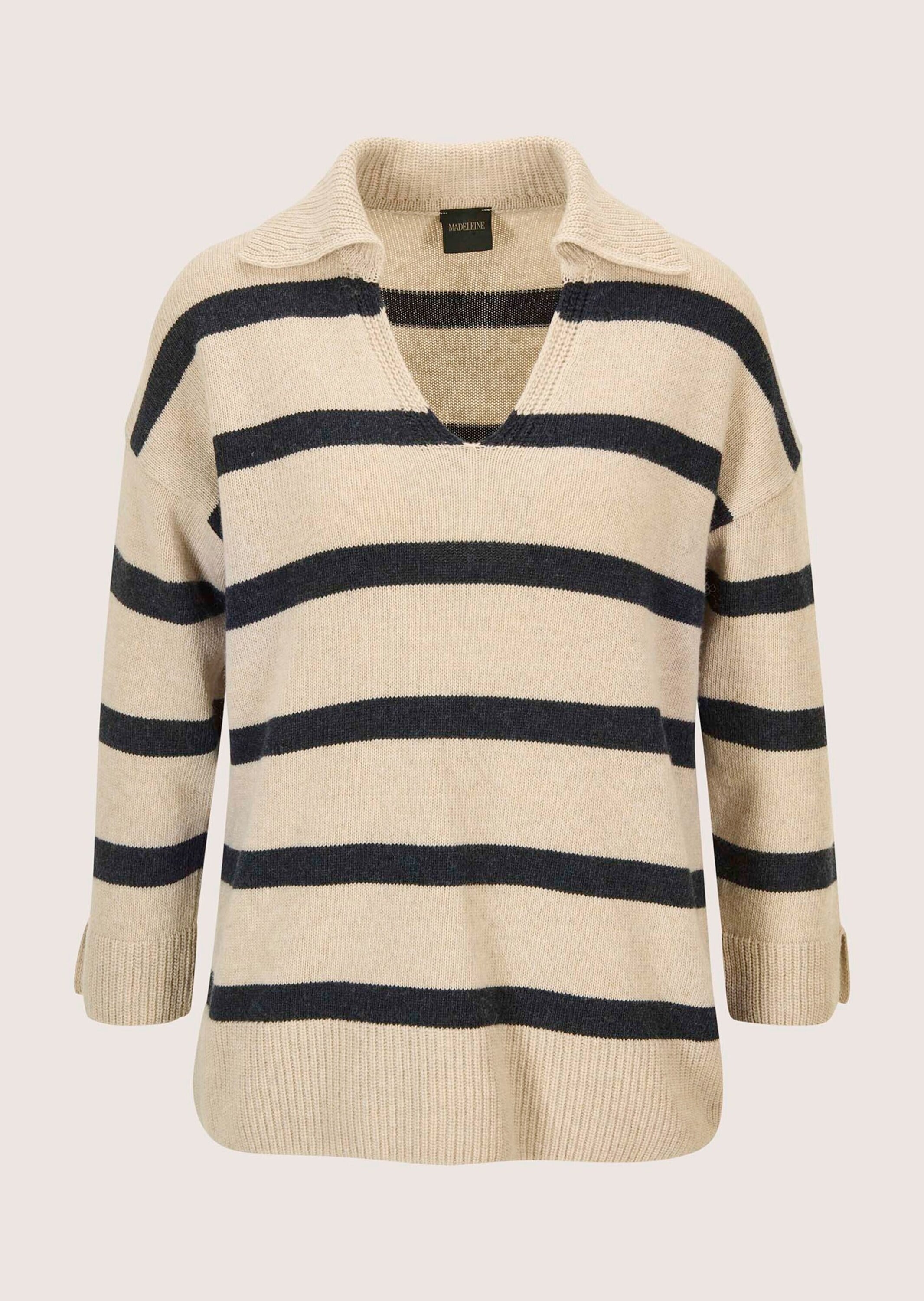 MADELEINE Longpullover "Strickpullover Stilvoller Wollpullover mit Polokrag günstig online kaufen