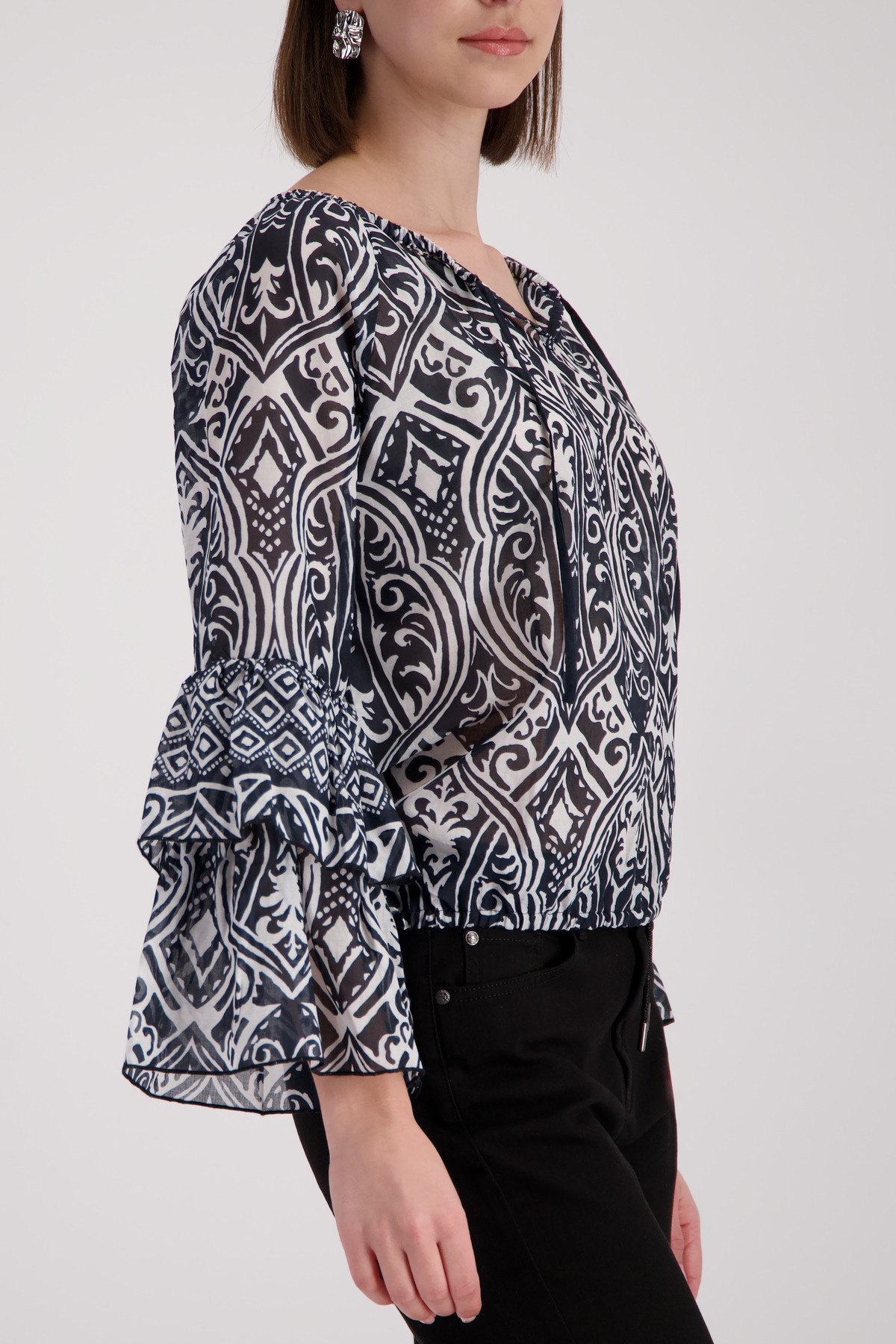 Monari Schlupfbluse Regular fit mit Ornament-Muster