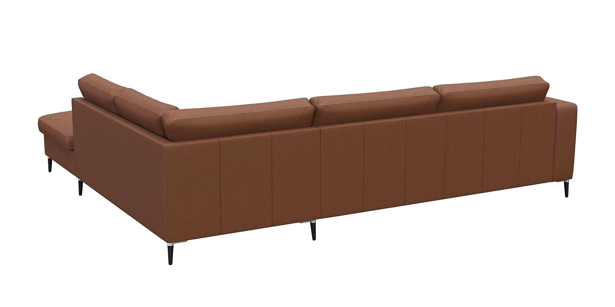 FLEXLUX Ecksofa »Fiore, super Sitzkomfort durch Kaltschaum im Sitz, L-Form«, breite Armlehnen, Füße Alu+schwarz