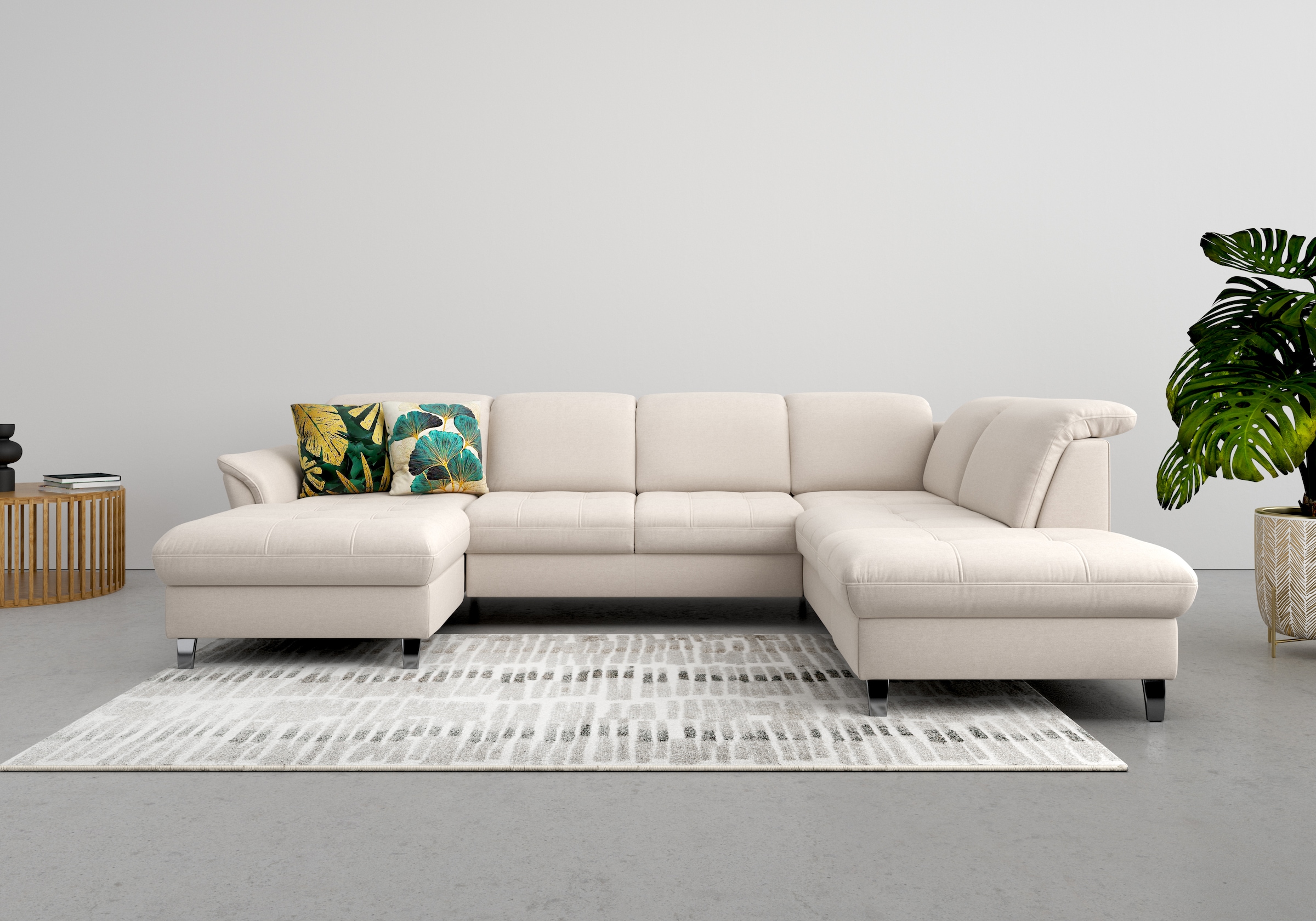 sit&more Wohnlandschaft "Maggiore U-Form" wahlweise mit Kopfteilverstellung, Schlaffunktion und Stauraum