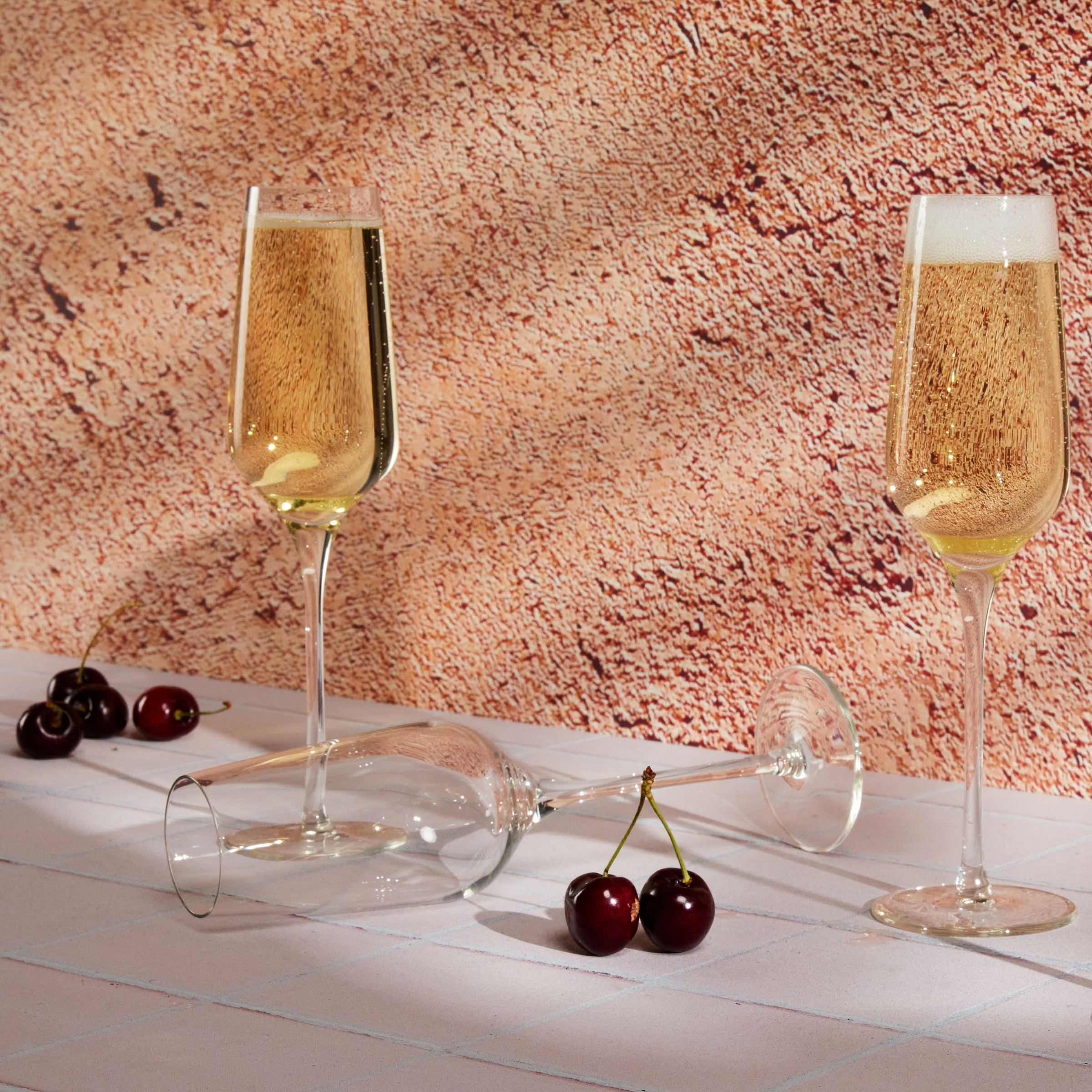 LIBBEY Sektglas »Libbey Gläser-Set -PRISM-, 12er Set«, (Set, 12 tlg.), 244 ml, hochwertig verarbeitet, im modernen Design