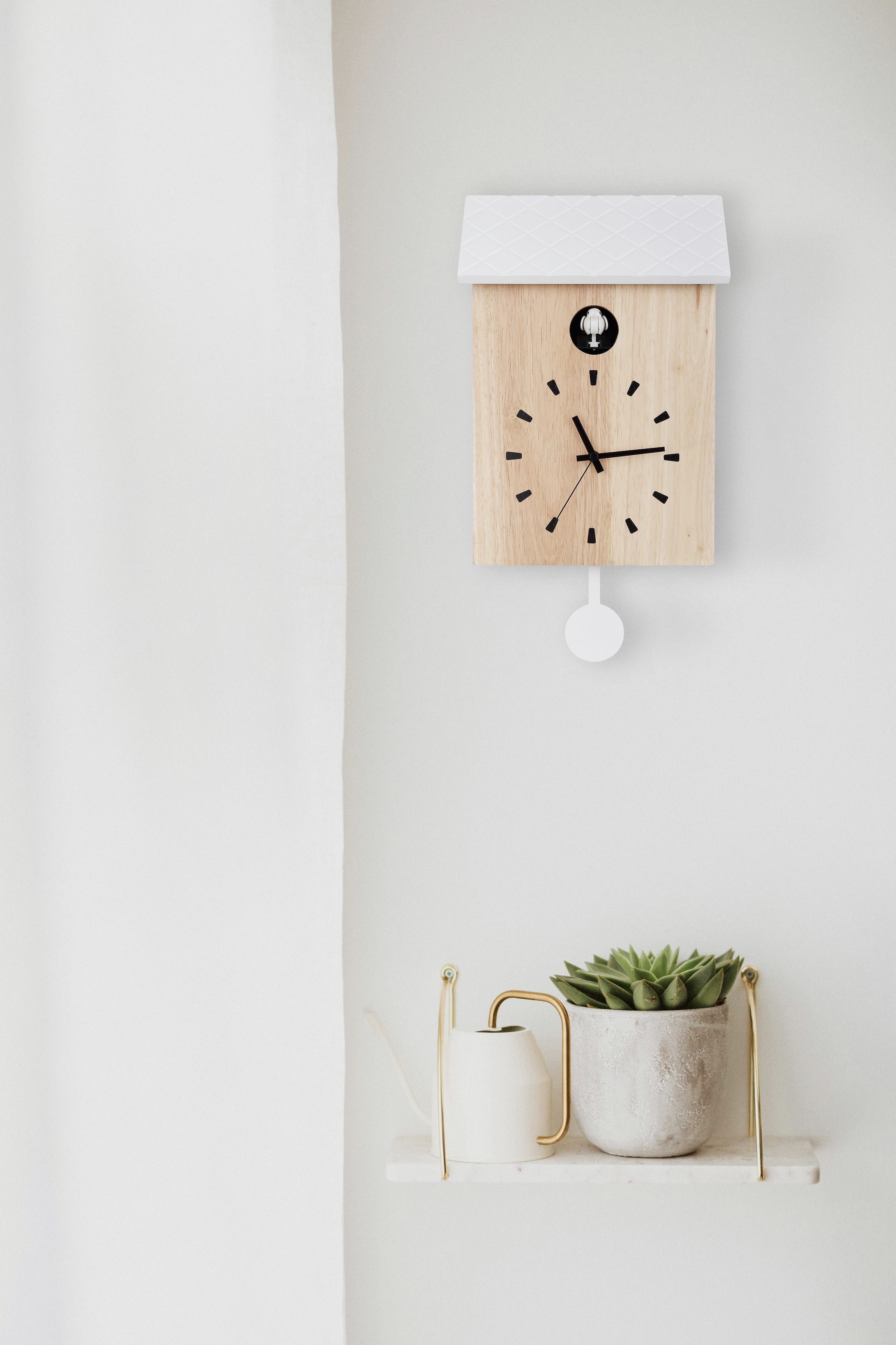 GLOBO LIGHTING Dekolicht »CLOCKY«, Leuchtmittel LED-Modul | ohne Leuchtmittel, Uhr/Holz/Zeiger und Ziffern schwarz/Kuckucksfunktion/Wohnzimmer/Küche