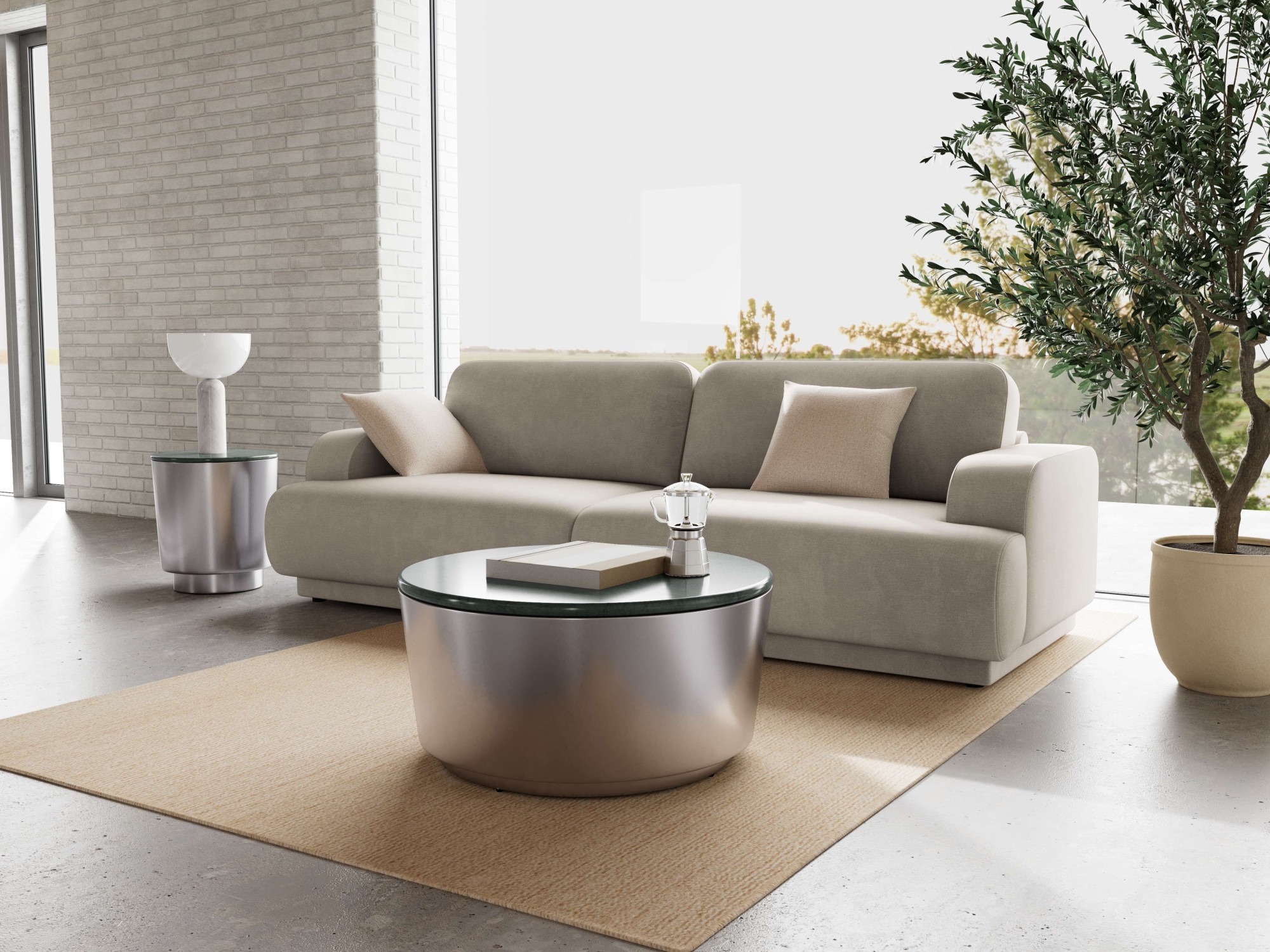 ACTONA GROUP Couchtisch »Beispeiltisch« Tisch, grün Marmor, Ø45x51.5cm