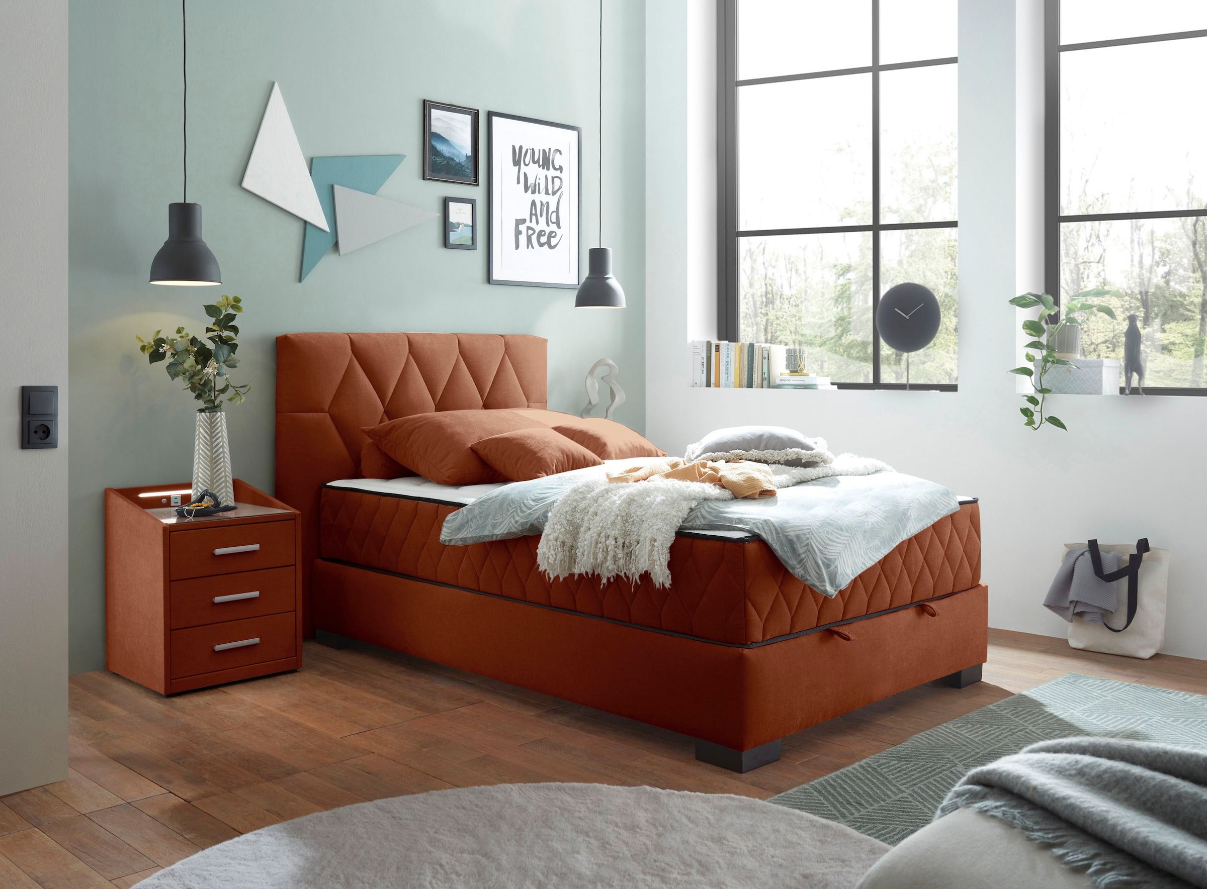 ED EXCITING DESIGN Boxbett »Nagol«, mit Bettkasten, mit Wendematratze, erhältlich in verschiedenen Breiten