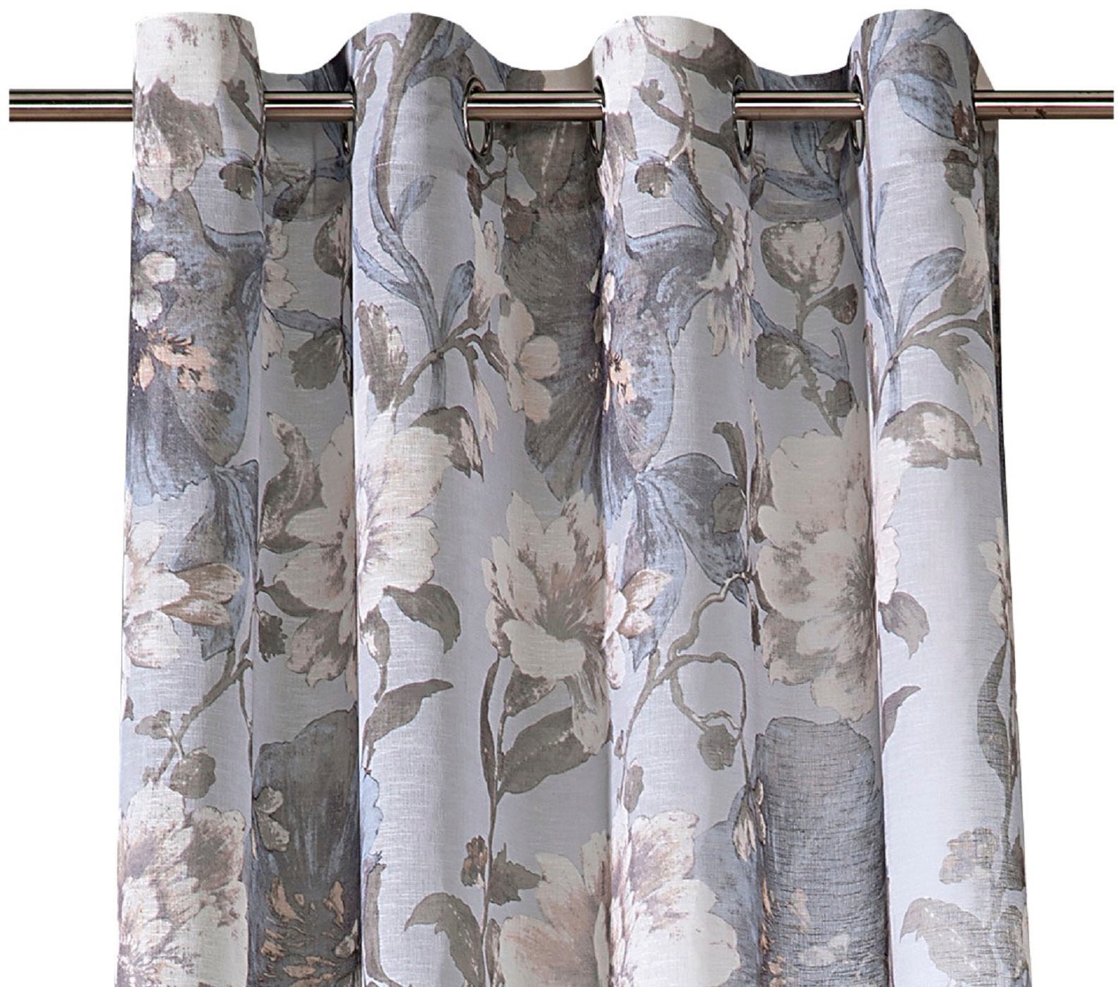 Weckbrodt Vorhang "Charlotte" Ösen 1 Stk. tlg. Leinen, halbtransparent, flo günstig online kaufen