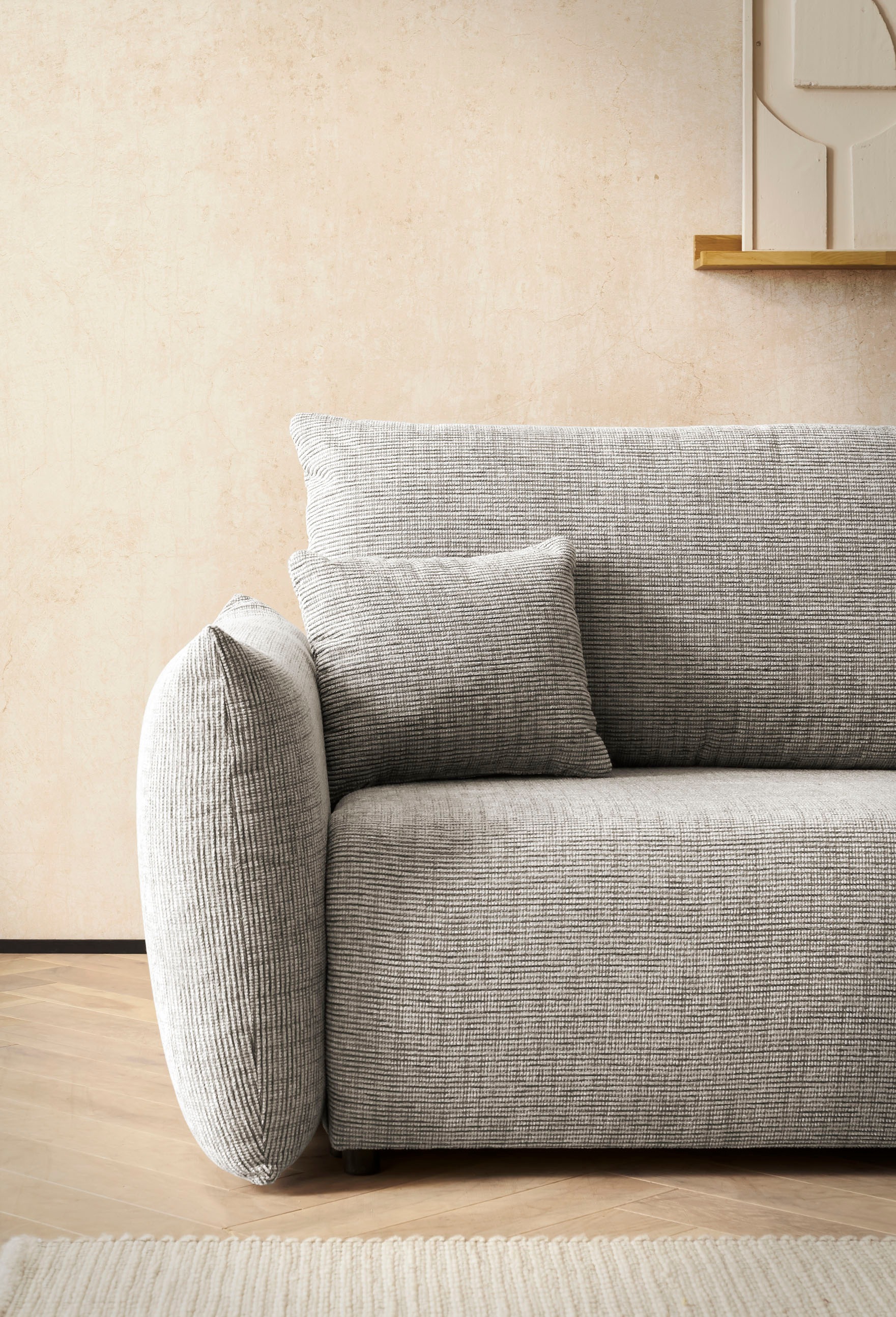 andas 3-Sitzer »MAVAS Schlafsofa mit Bettkasten«, ca.240/108cm (Liegefläche 212/145 cm), Cord, Chenille, Struktur