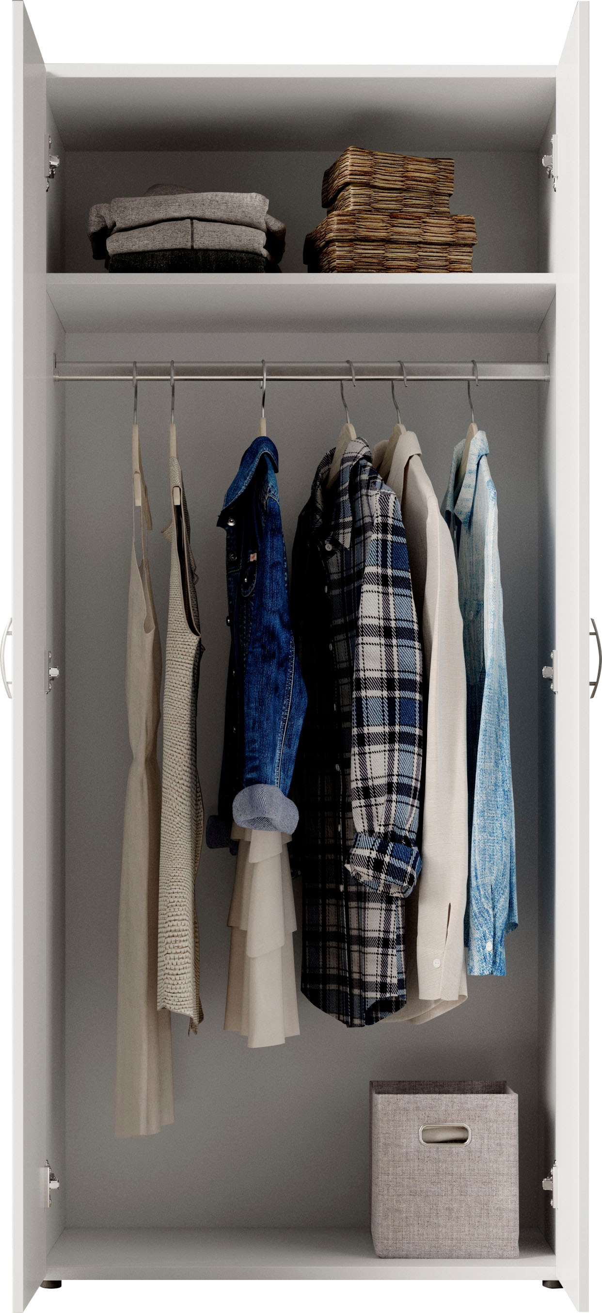 Schlafkontor Drehtürenschrank »Base Kleiderschrank Garderobe Hochschrank Wäscheschrank«, Bega Schrank Schlafzimmer Bestseller in 3 Breiten und 2 Farben