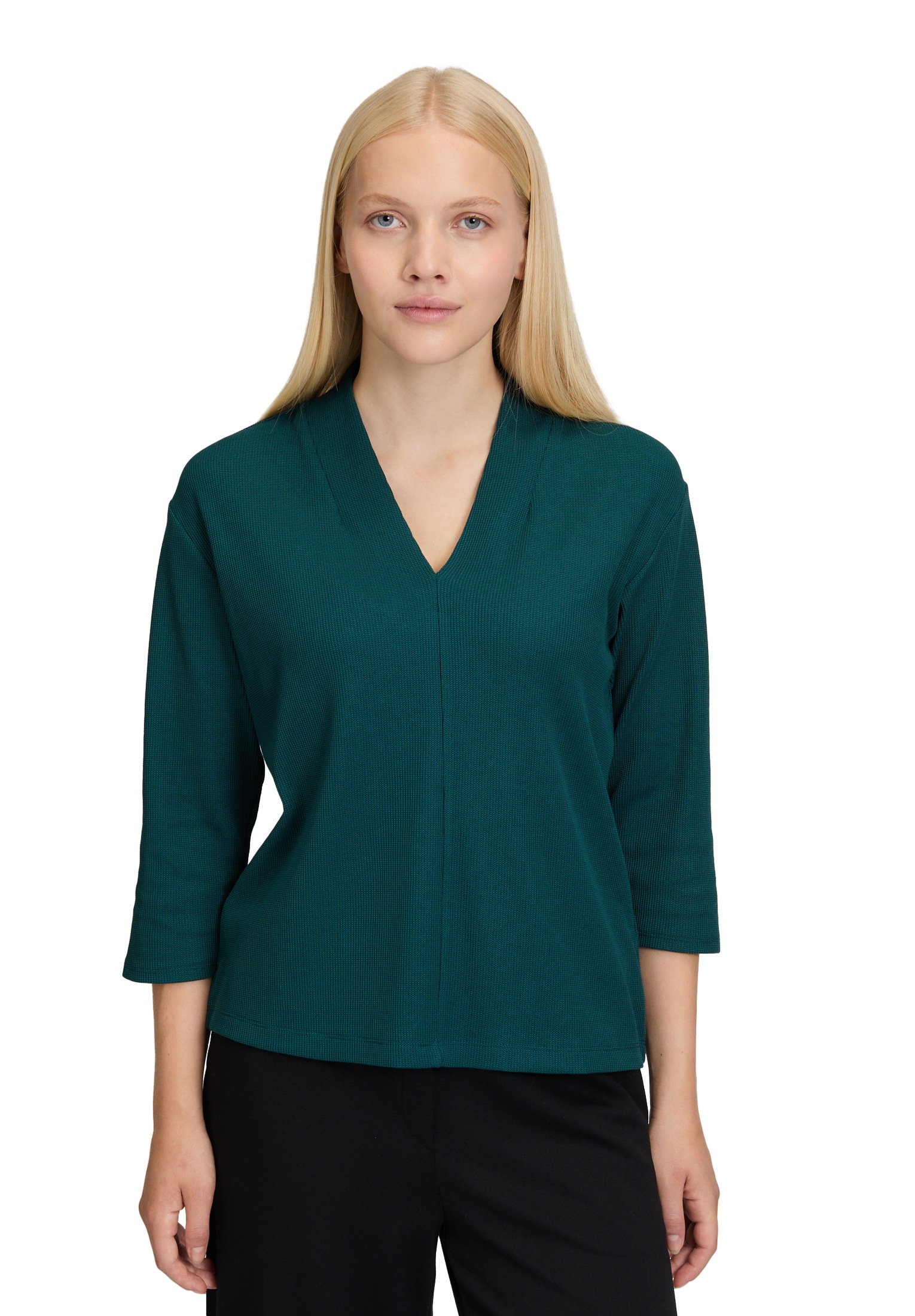 Betty&Co 3/4-Arm-Shirt "Damen Casual-Shirt mit V-Ausschnitt" 1 Stk. tlg. günstig online kaufen
