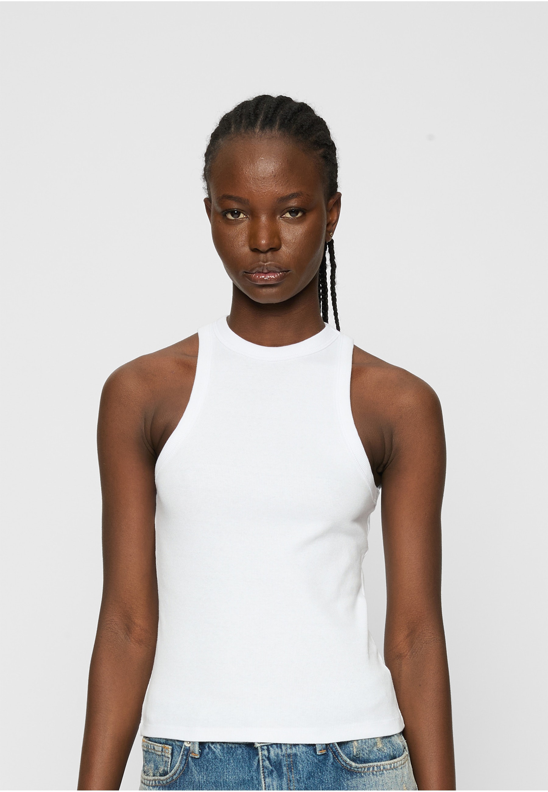 URBAN CLASSICS Tanktop »Urban Classics Ladies Racer Back Rib Top 2-Pack«