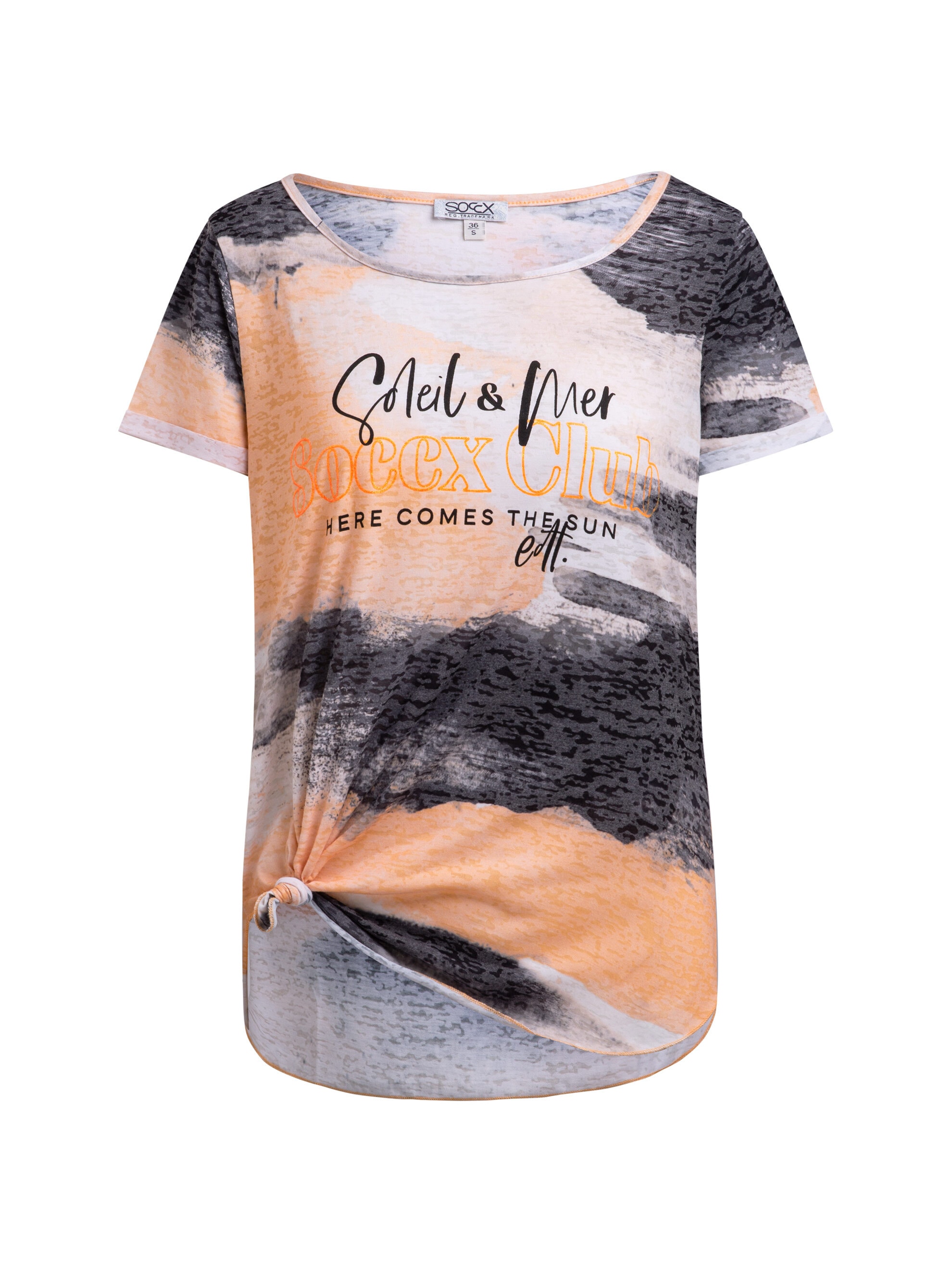 SOCCX Rundhalsshirt mit Seitenschlitze