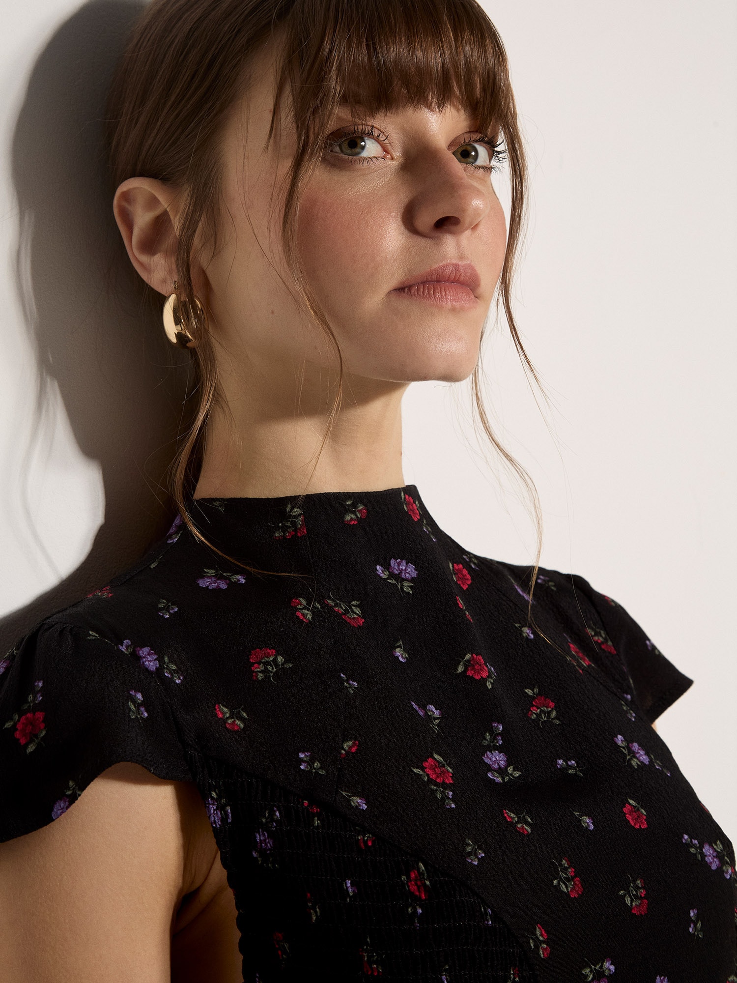 Apricot Minikleid »Geblümtes kurzes Kleid« mit Smokdetails