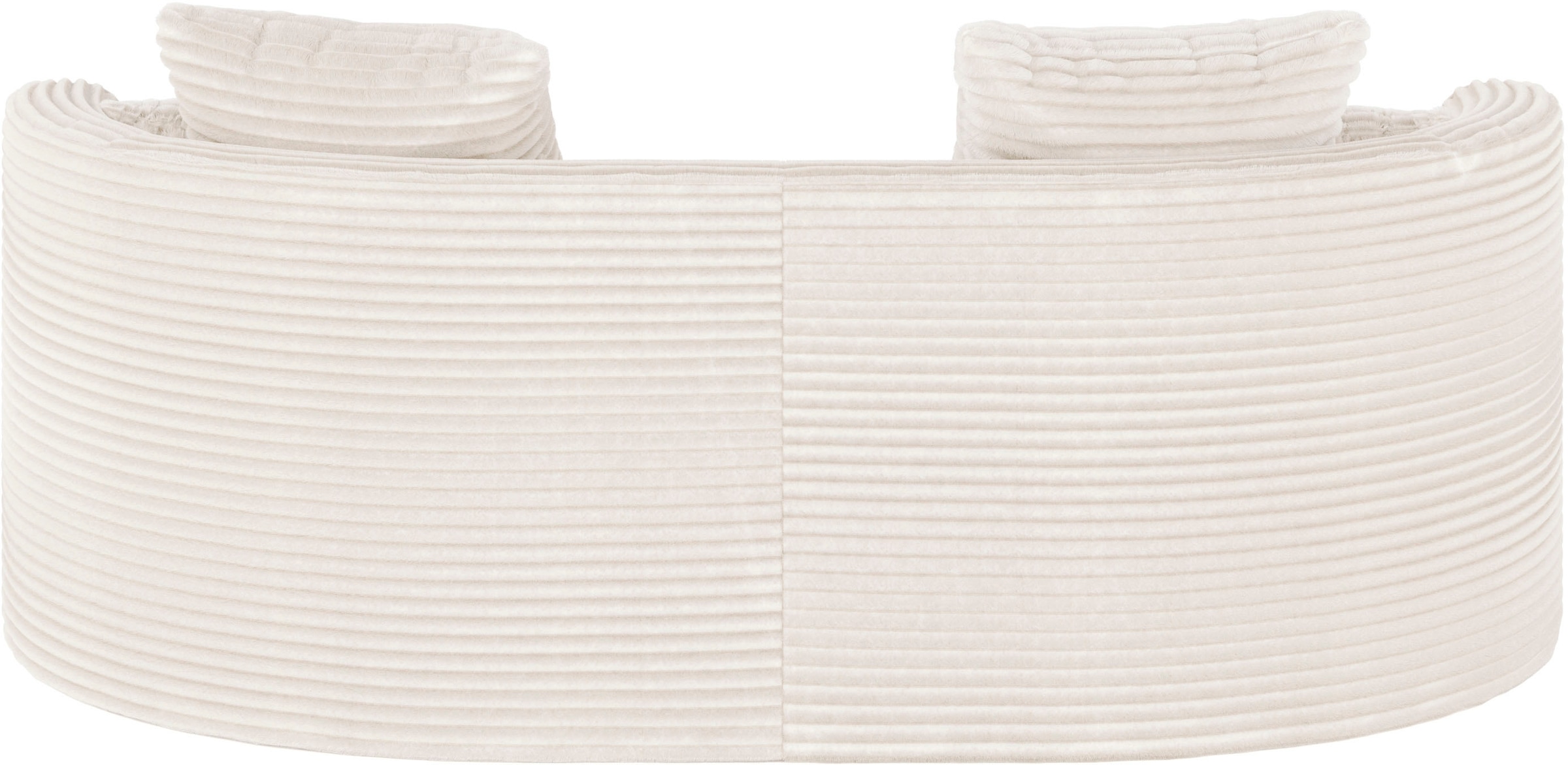 LeGer Home by Lena Gercke 2,5-Sitzer »ISALIE, rundes Loungesofa, mit Kissen, perfekt gepolstert«, moderne Stoffe, mit 4 Zierkissen, extra große Sitzfläche