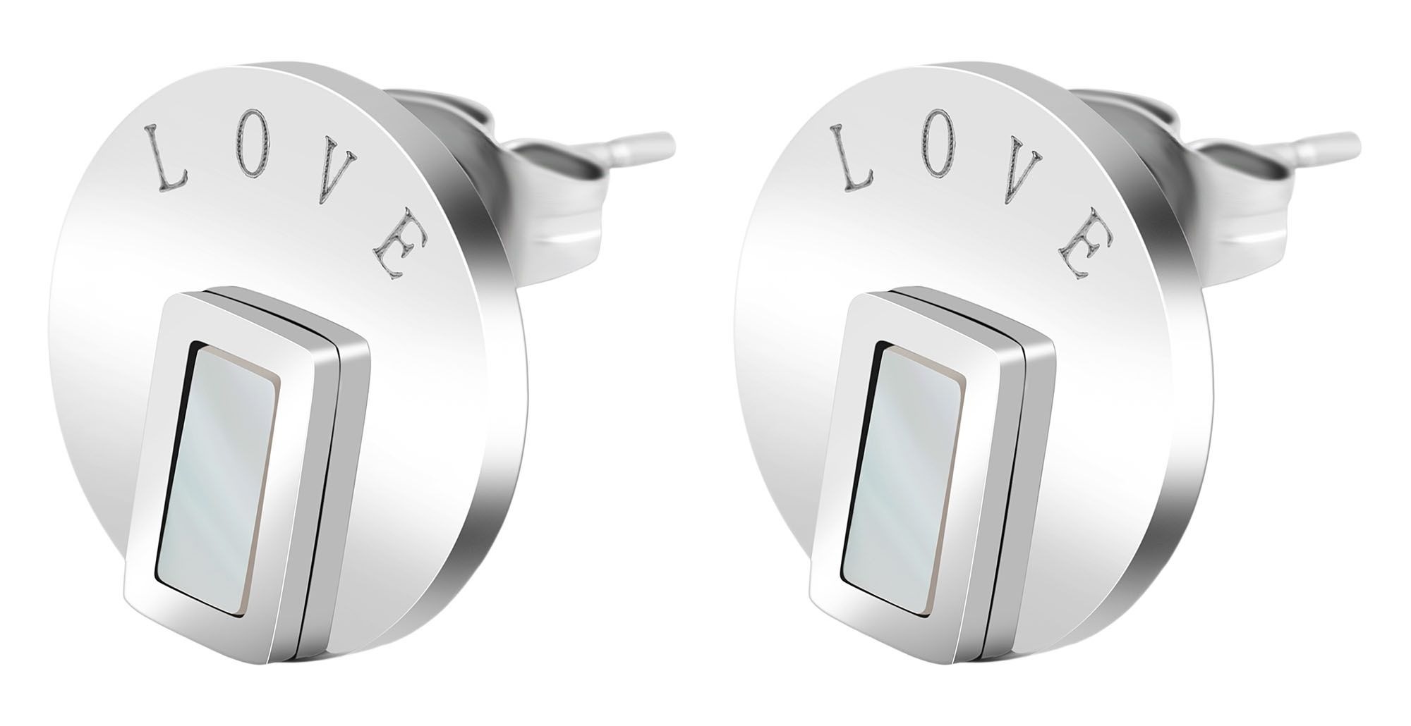 Adelia´s Paar Ohrhänger »Damen Ohrringe – Ohrstecker Münze aus Edelstahl mit Perlmutt« Geschenkidee: zeitlos und vielseitig