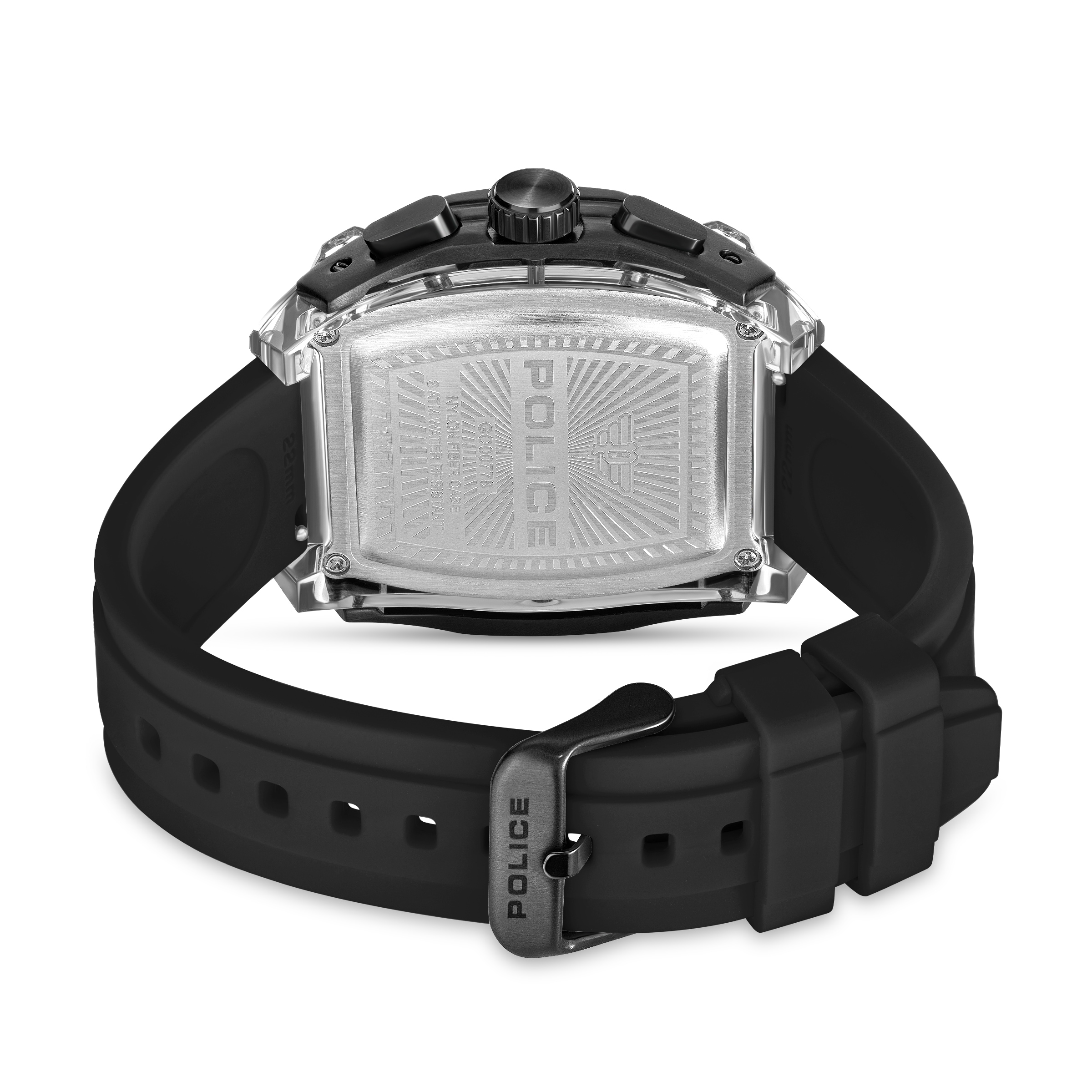 Police Chronograph »Clout Tank« Quarzuhr, Armbanduhr, Herrenuhr, Silikonarmband
