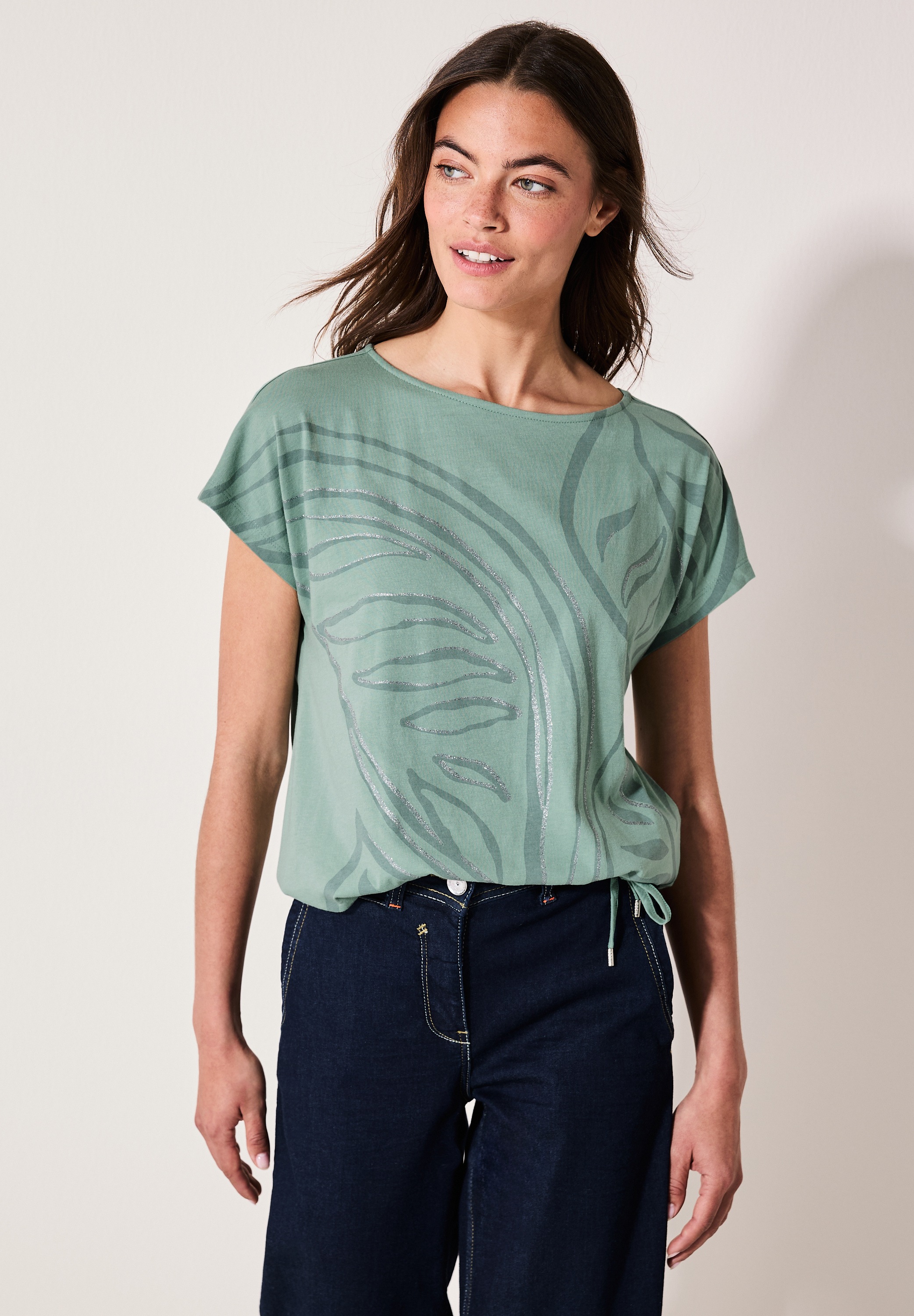 Cecil T-Shirt, mit Tunnelzug am Saum günstig online kaufen