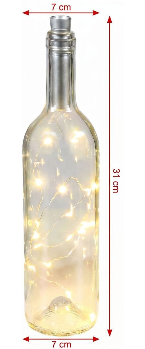 Ambiente Haus LED Außen-Tischleuchte »Glasflasche mit LED-Licht 31cm« 1 Stk. Warmweiß