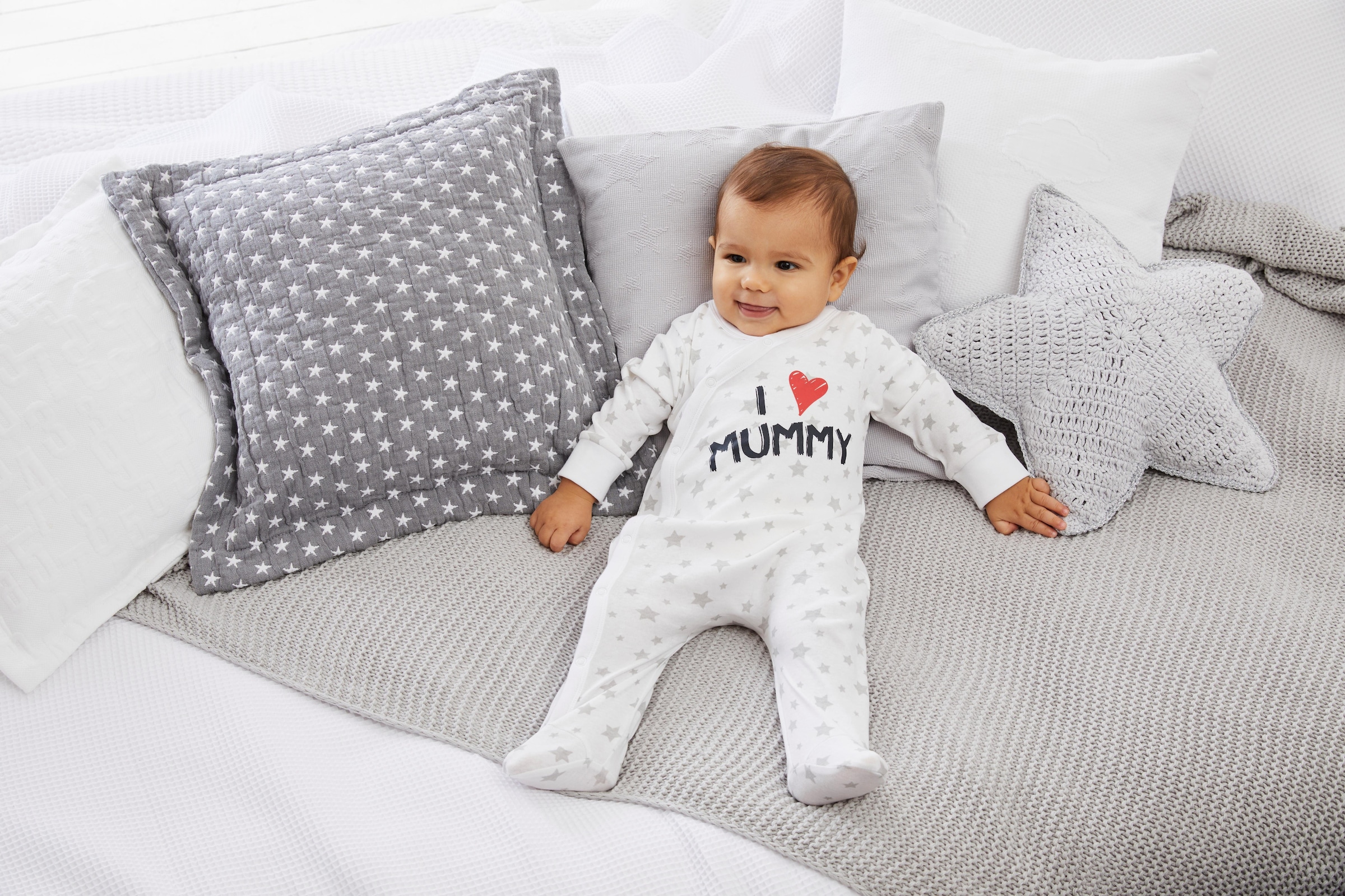 Klitzeklein Schlafoverall »I love Mummy / I love Daddy«, (Packung, 2 tlg.), aus Bio-Baumwolle, Baby-Overalls