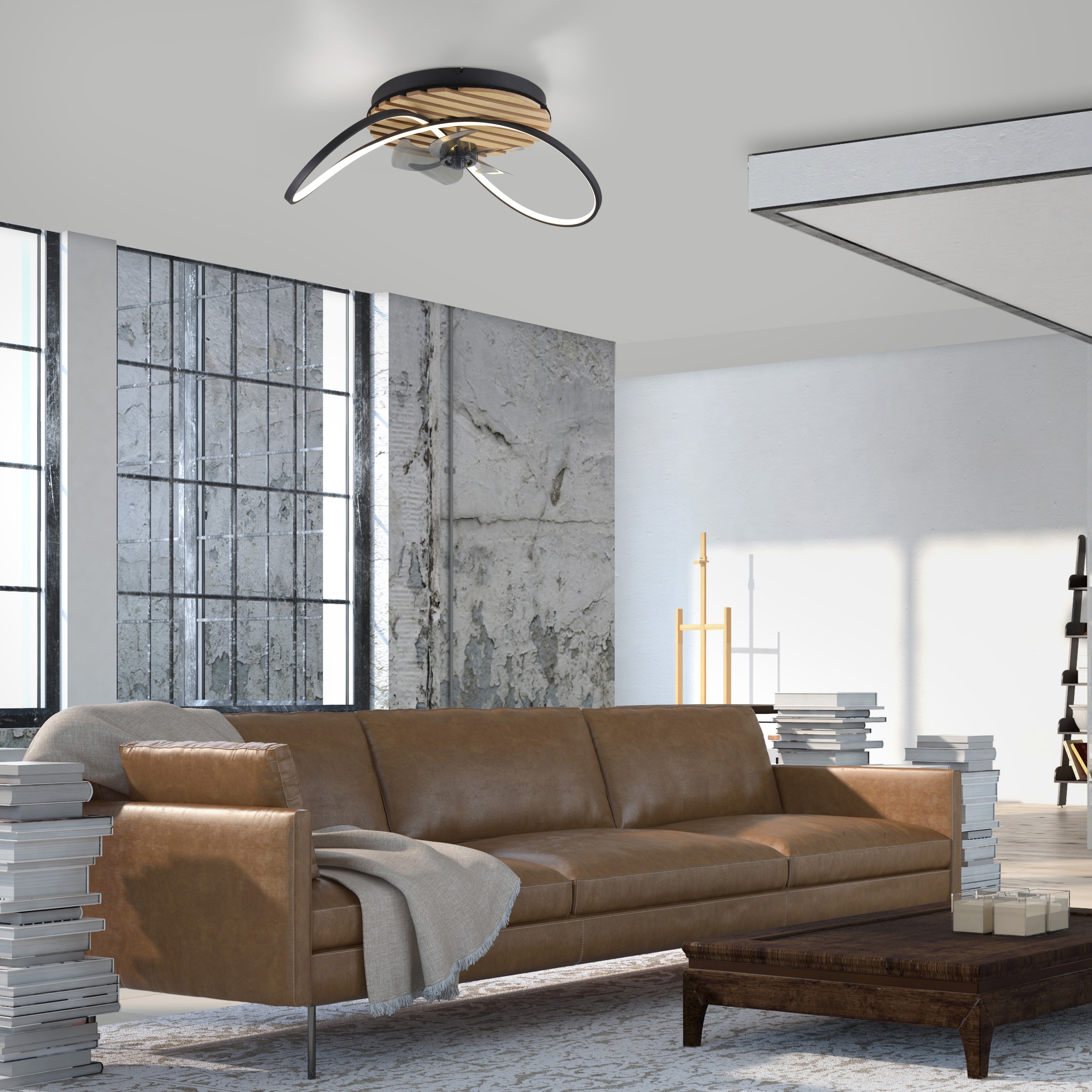 andas Deckenleuchte »Unnestad Akustikpaneele«, 1 flammig, Leuchtmittel LED-Board | LED fest integriert, Deckenventilator, Holz, Akustik, Paneele, Ventilator, Lampe