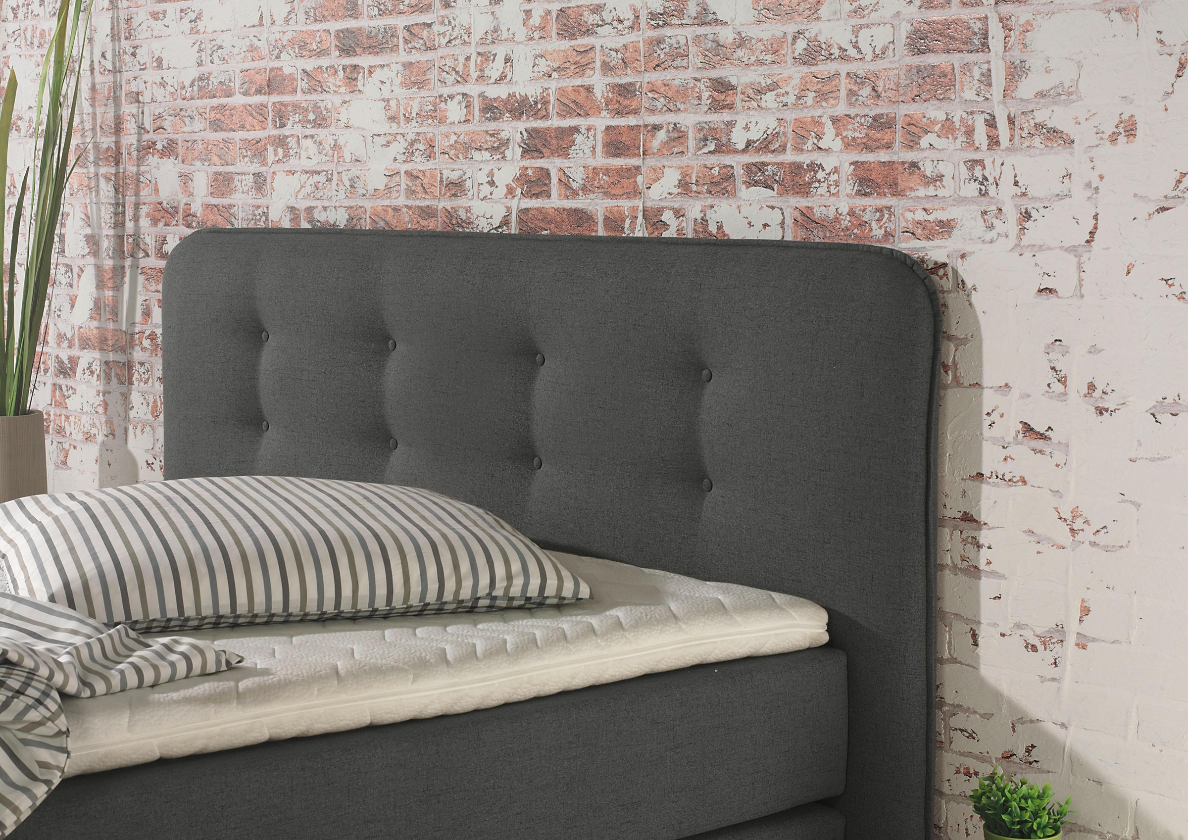 Home affaire Boxspringbett »Cecina«, in 5 Breiten, 3 Ausführungen, 2 Härtegrade, Knopfheftung, Topper