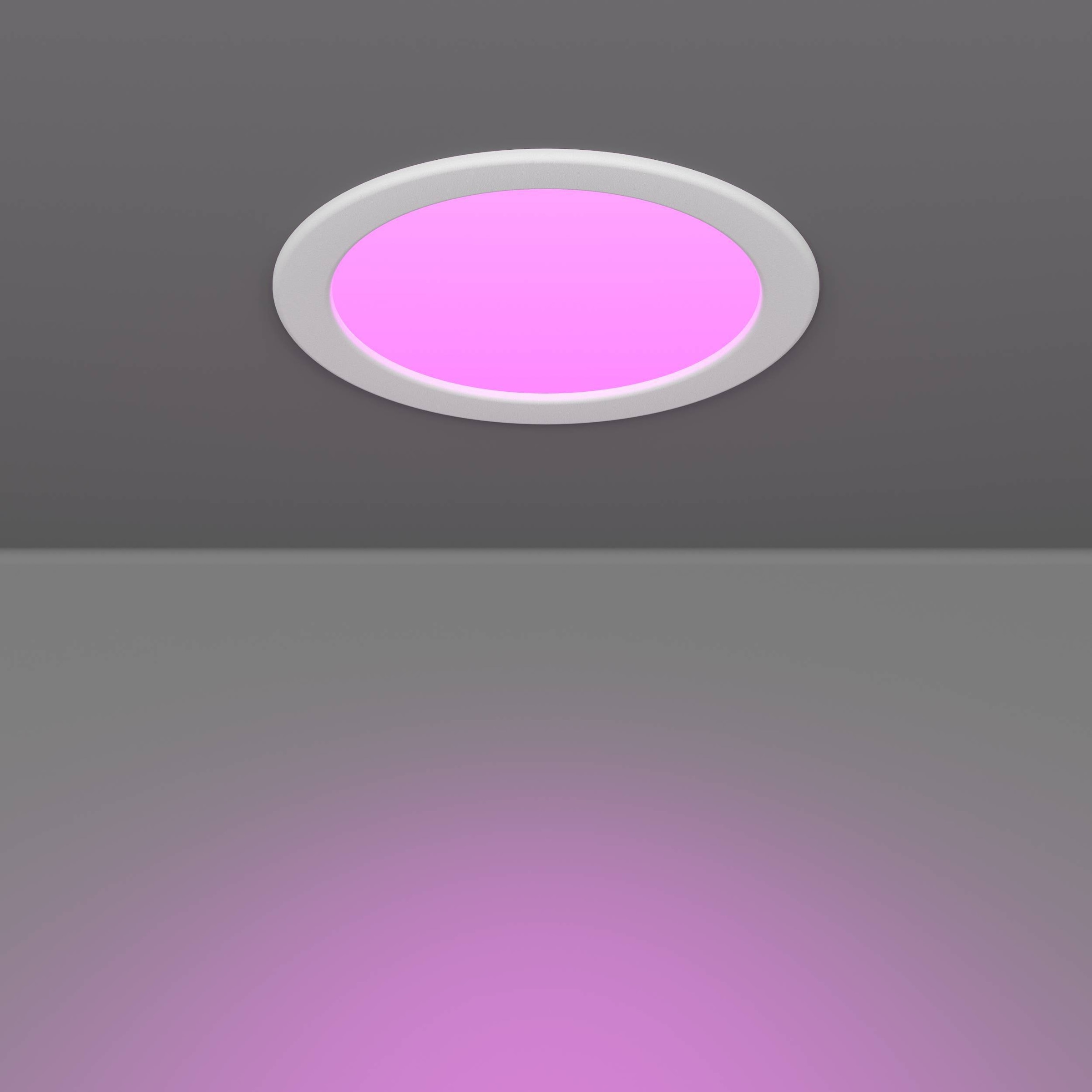 EGLO Einbauleuchte »Fueva 6-Z Deckenlampe, ZigBee, App und Sprachsteuerung, Badlampe, IP44« LED-Modul 1 Stk. Kaltweiß | RGB Einbauleuchte - Ø16,8 x ET40 cm - weiß - 9,5W inkl.