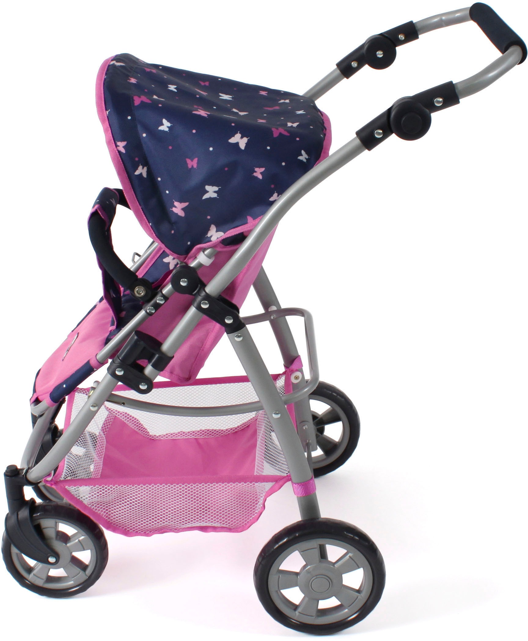 CHIC2000 Kombi-Puppenwagen »Emotion 2.0 Butterfly, rosa«, inkl. Babywanne, Sportwagenaufsatz und Autositz