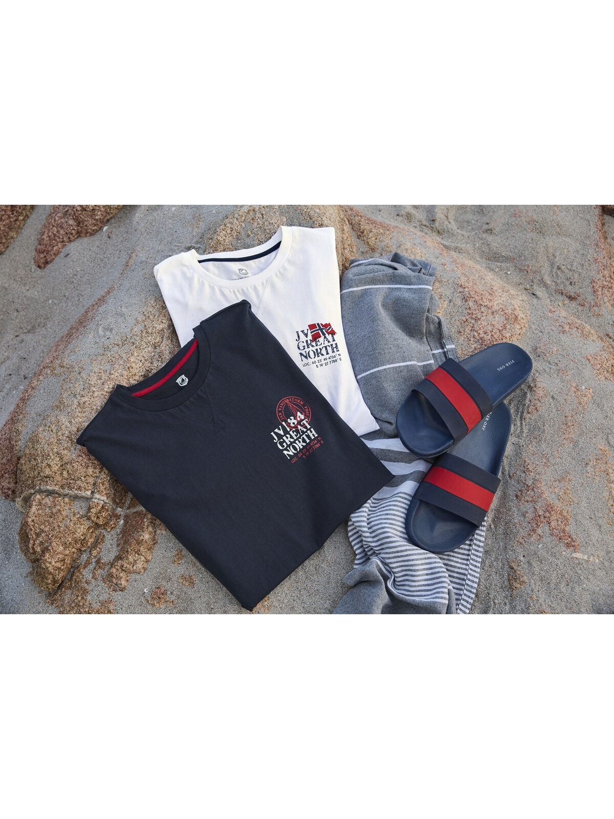 Jan Vanderstorm Rundhalsshirt »Doppelpack T-Shirt ADEKE«, (2 tlg.), in zwei Farbvarianten