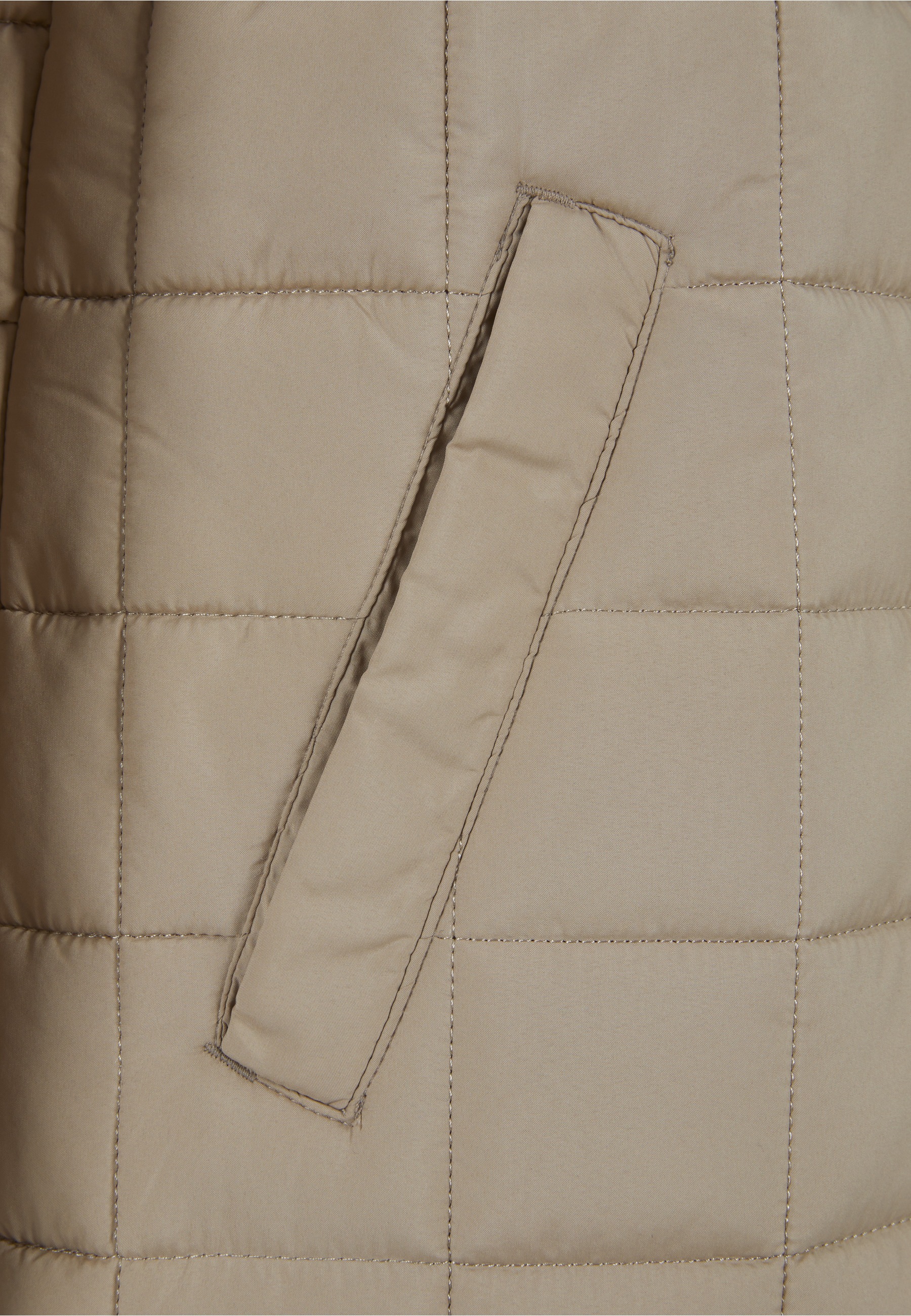 URBAN CLASSICS Winterjacke »Urban Classics Damen Ladies Quilted Coat« 1 Stk. tlg. ohne Kapuze