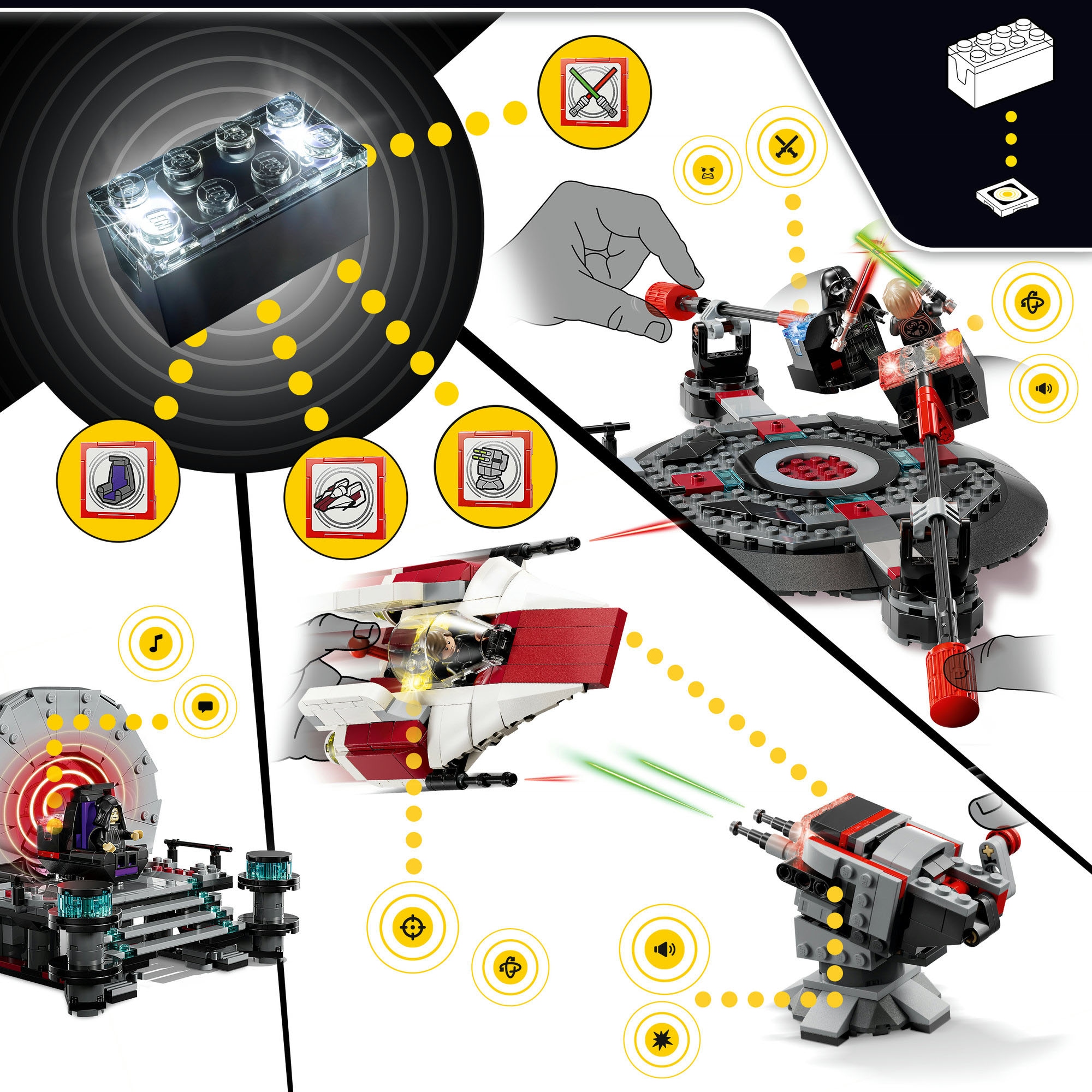 LEGO® Konstruktionsspielsteine »SMART Play: A-Wing und das Duell im Thronsaal (75427), LEGO Star Wars™« mit Licht- und Soundeffekten