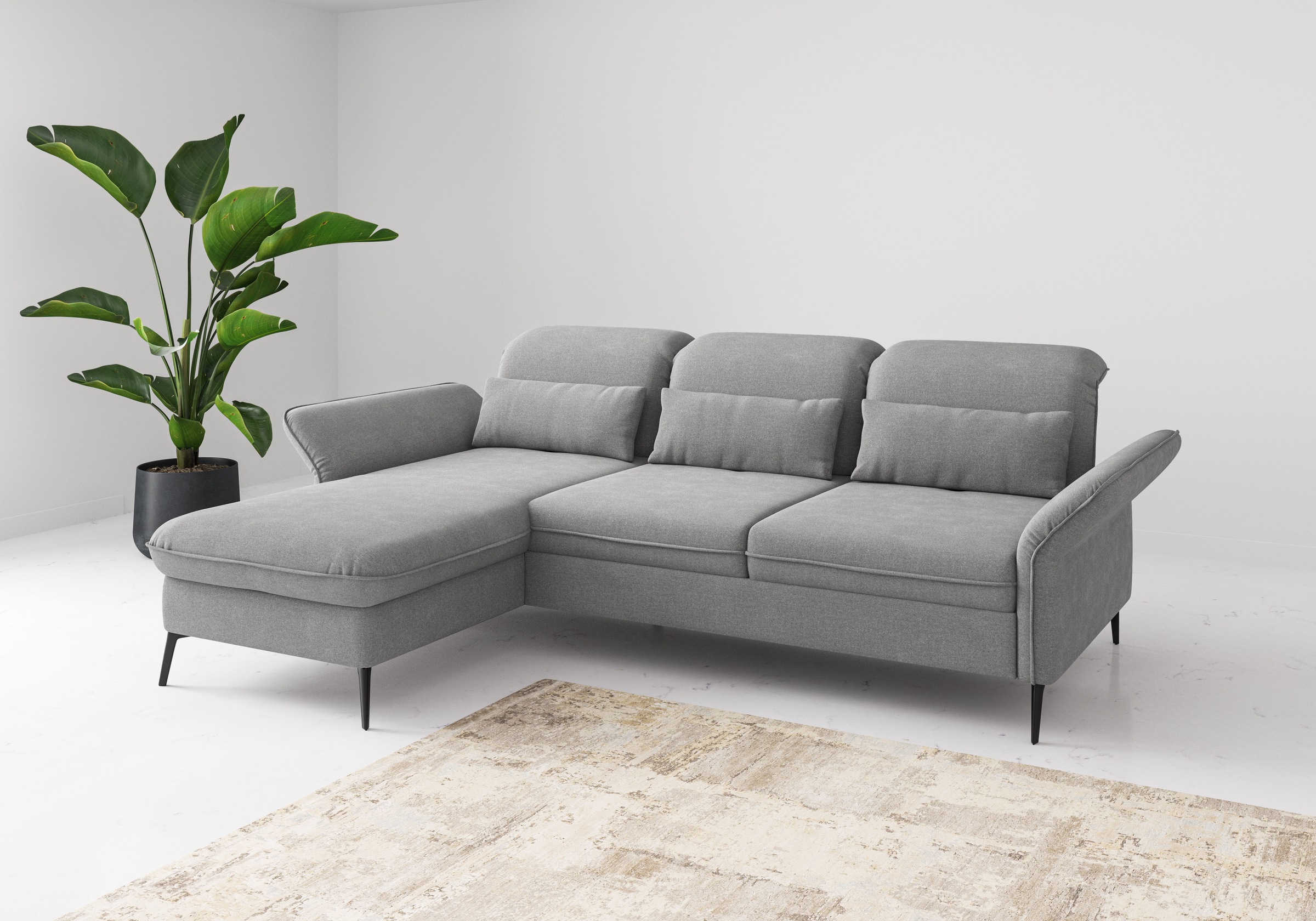 sit&more Ecksofa "Emely, inkl. Sitztiefenverstellung", wahlweise mit Bettfu günstig online kaufen