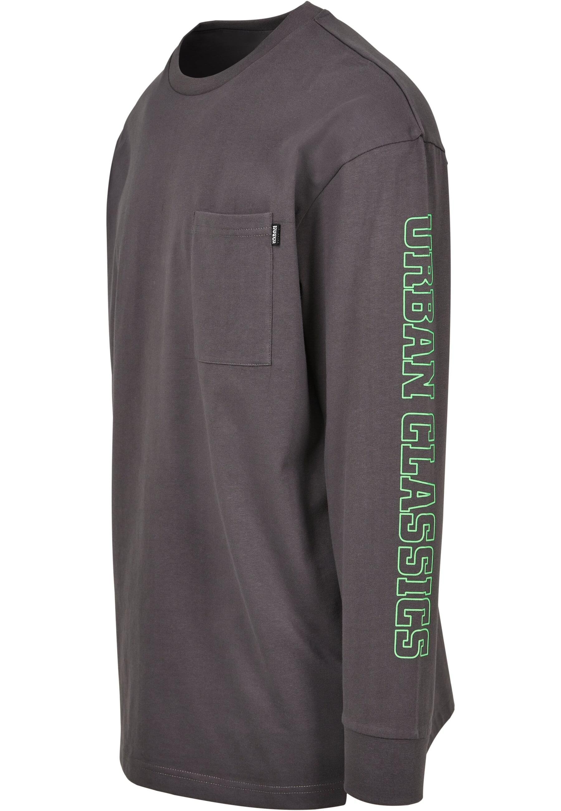 URBAN CLASSICS Longpullover »Urban Classics Herren Neon Logo Boxy Pocket LS«, (1 tlg.)