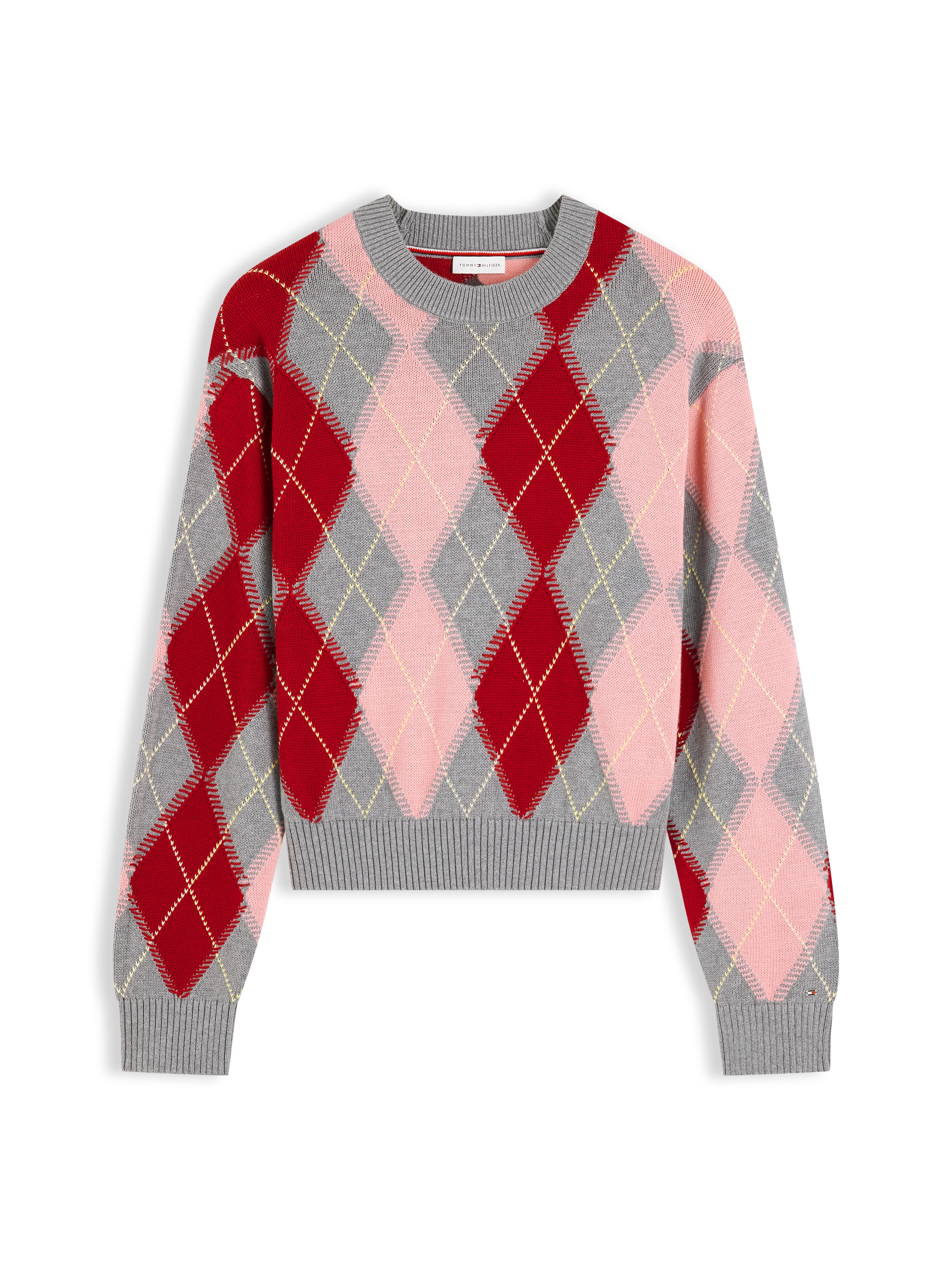 Tommy Hilfiger Strickpullover »ARGYLE PREP C-NK SWT« Baumwolle, Argyle Strickmuster