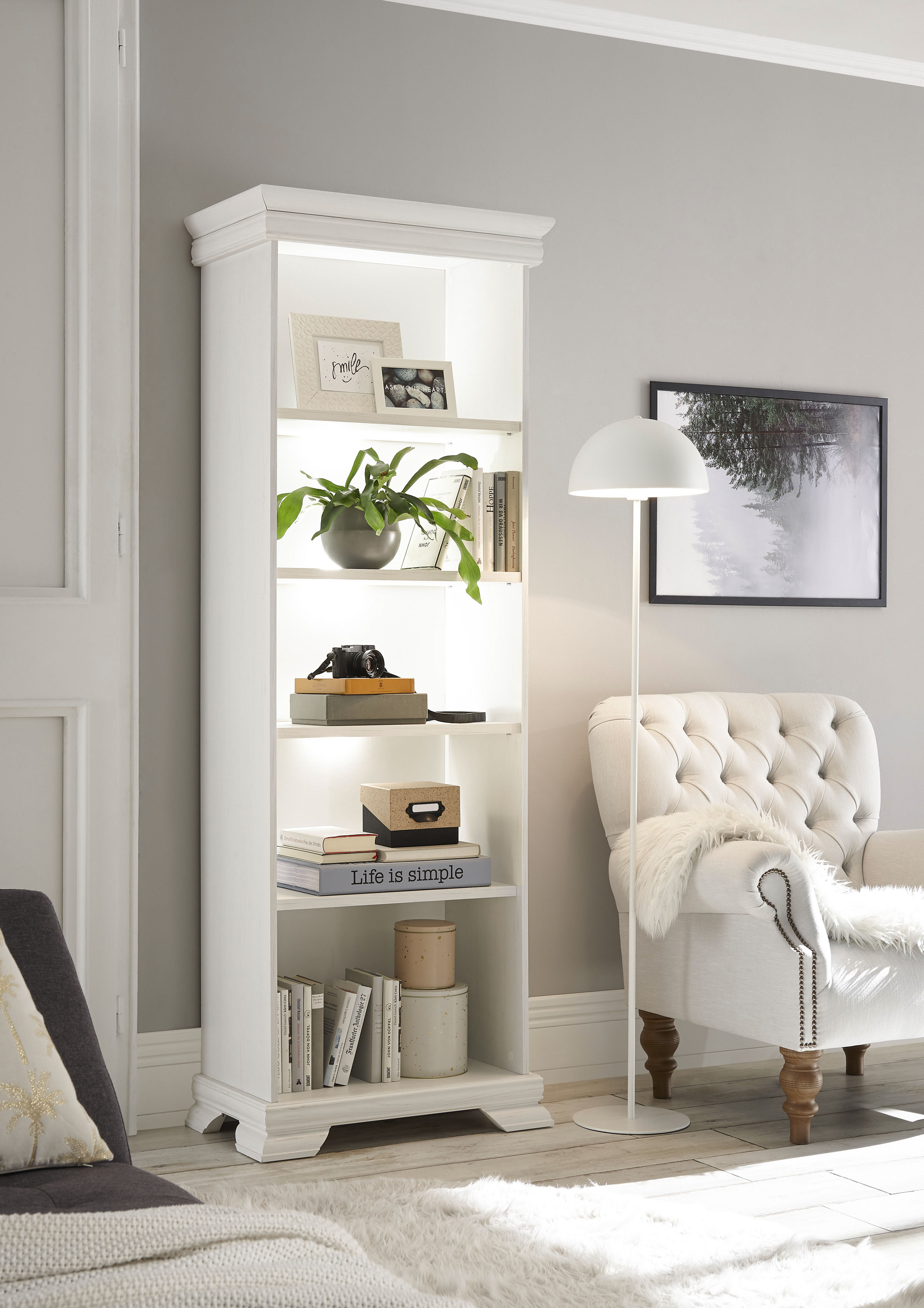 OTTO home Regal "Royal, Schrank, Wohnzimmerschrank, Mehrzweckschrank, Regal" im Landhausstil, ausreichend Stauraum, vielseitig, 192 cm hoch