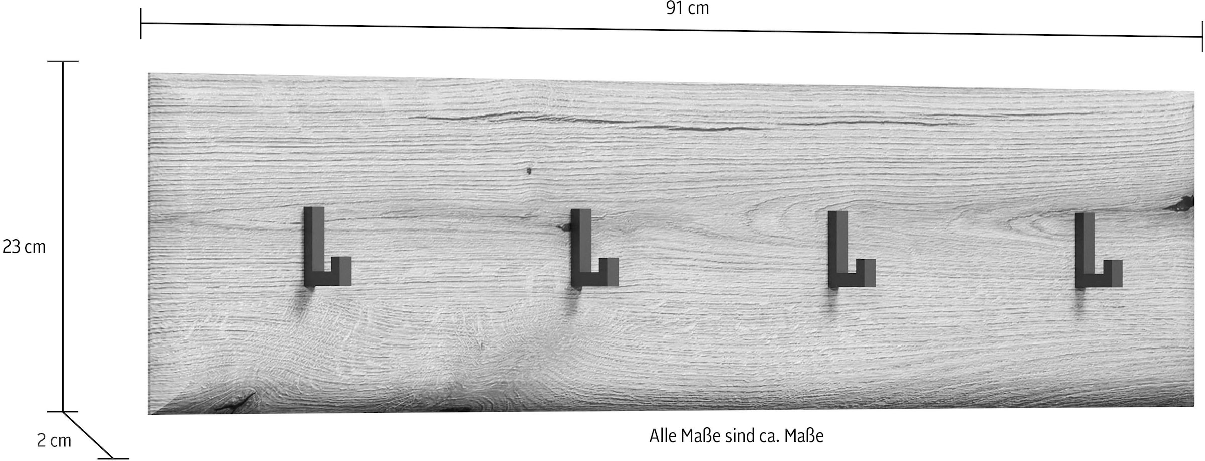 INOSIGN Wandboard »Graz«, (Packung, 1 St.), Maße (B/H/T in cm): (91/80/2) - Farbe: Weiß Hochglanz und Eiche