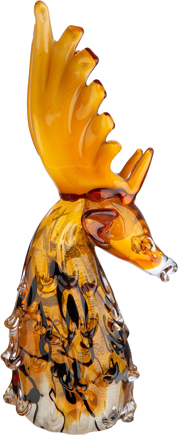 GILDE Skulptur »Figur Elch Elke orange« Elch Tierfigur Glasfigur Designobjekt Winterdeko skandinavisch