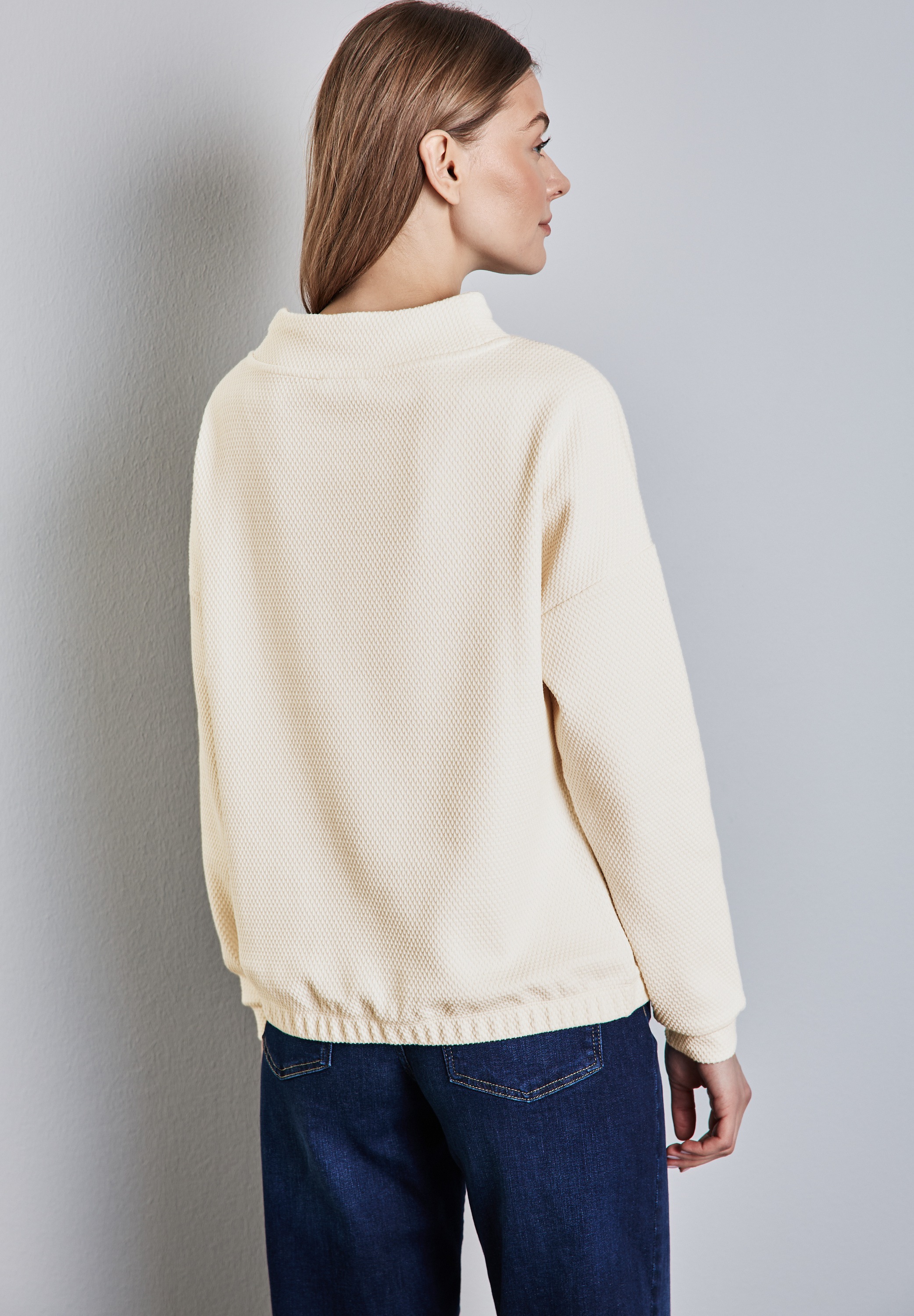 STREET ONE Langarmshirt, mit Elastiksaum