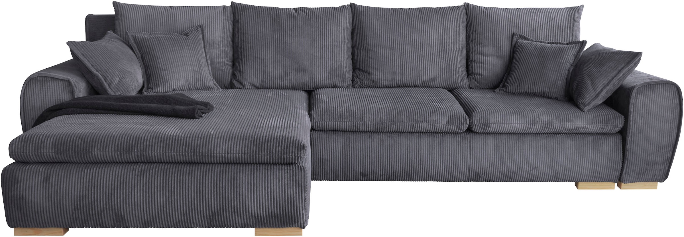 Home affaire Ecksofa »Cara Mia«, Cord Bezug, inkl. Schlaffunktion und Stauraum